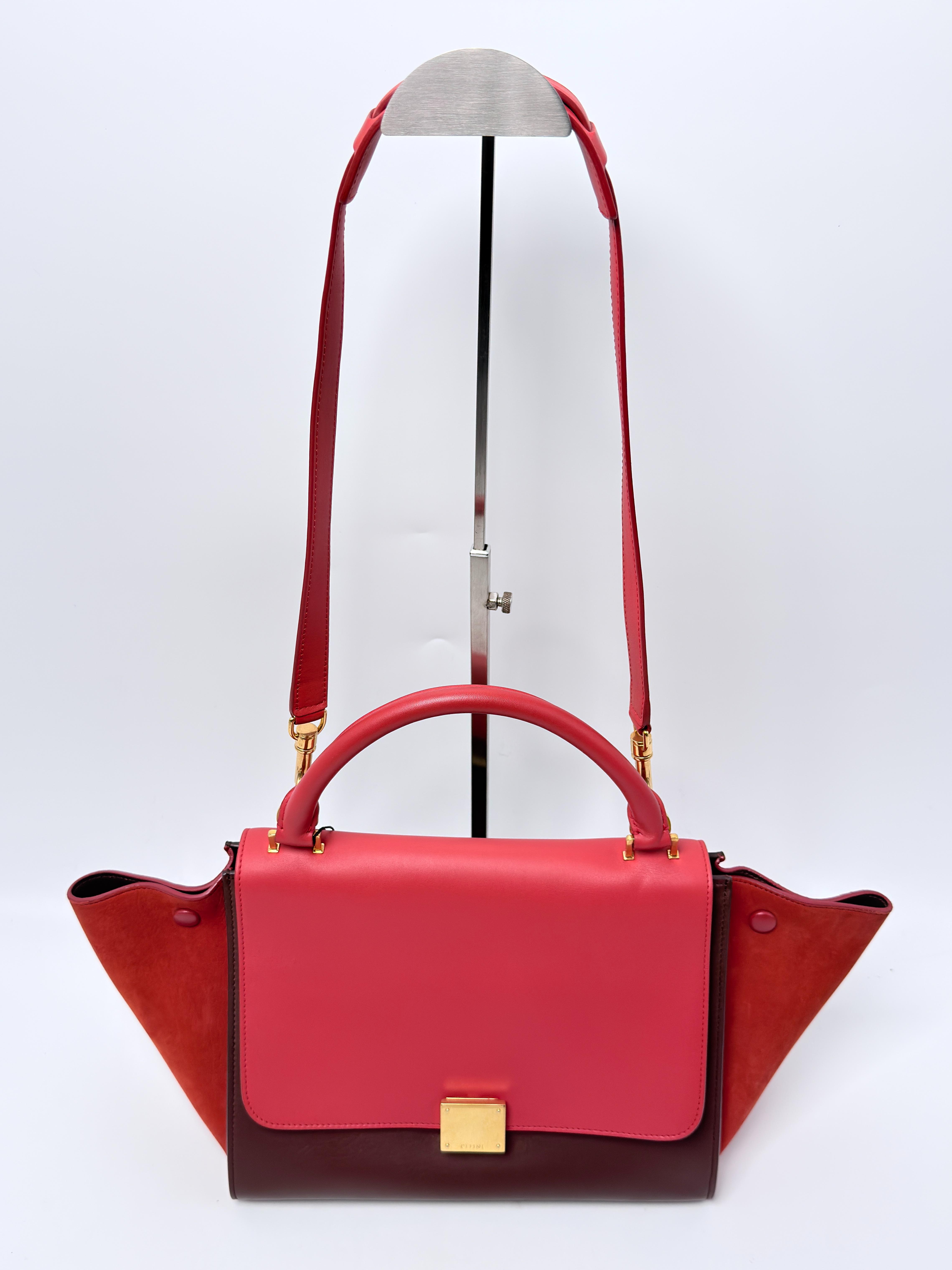 Tri Color Small Trapeze Suede Satchel Handle Handbag JD1576CE