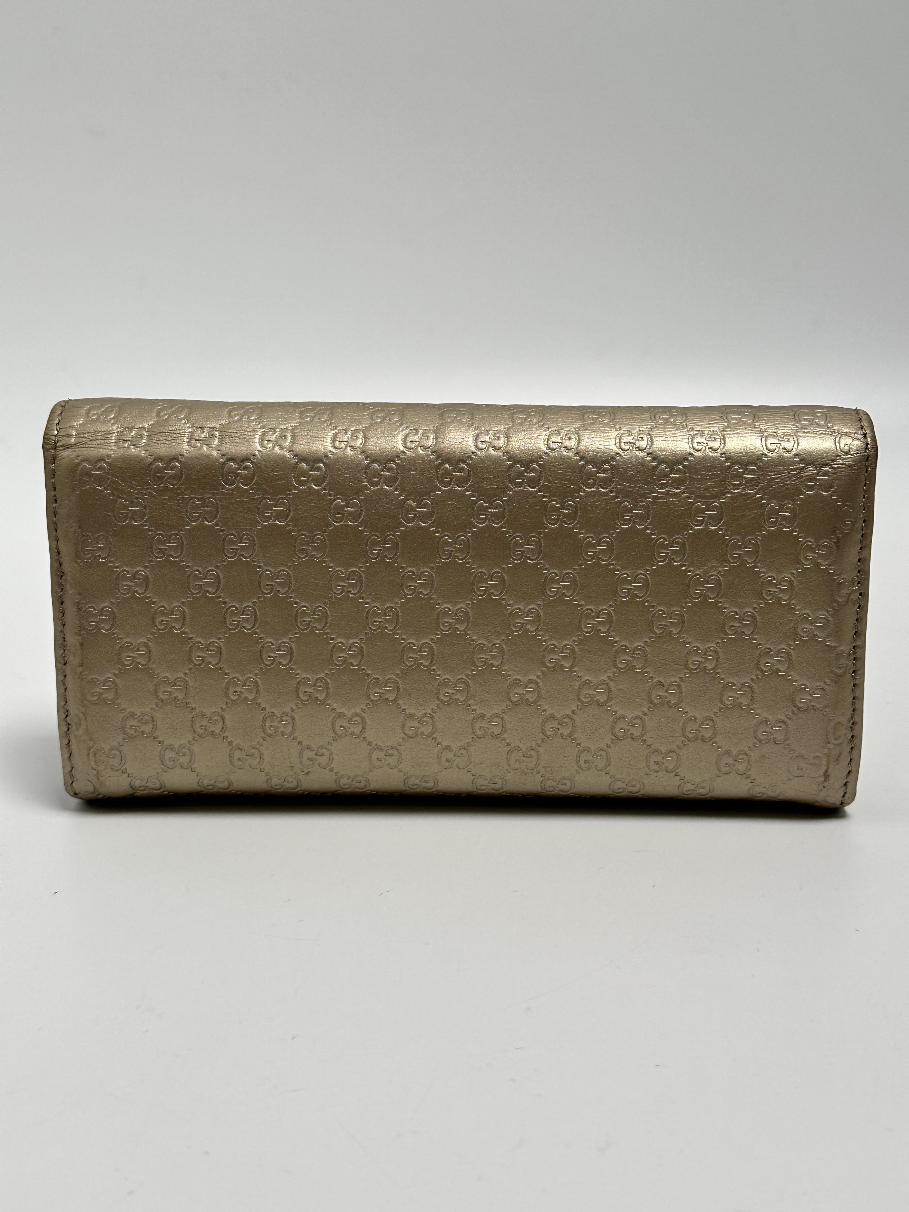 Micro GG Chain / Clutch – Metallic Champagne Gold SH444GG