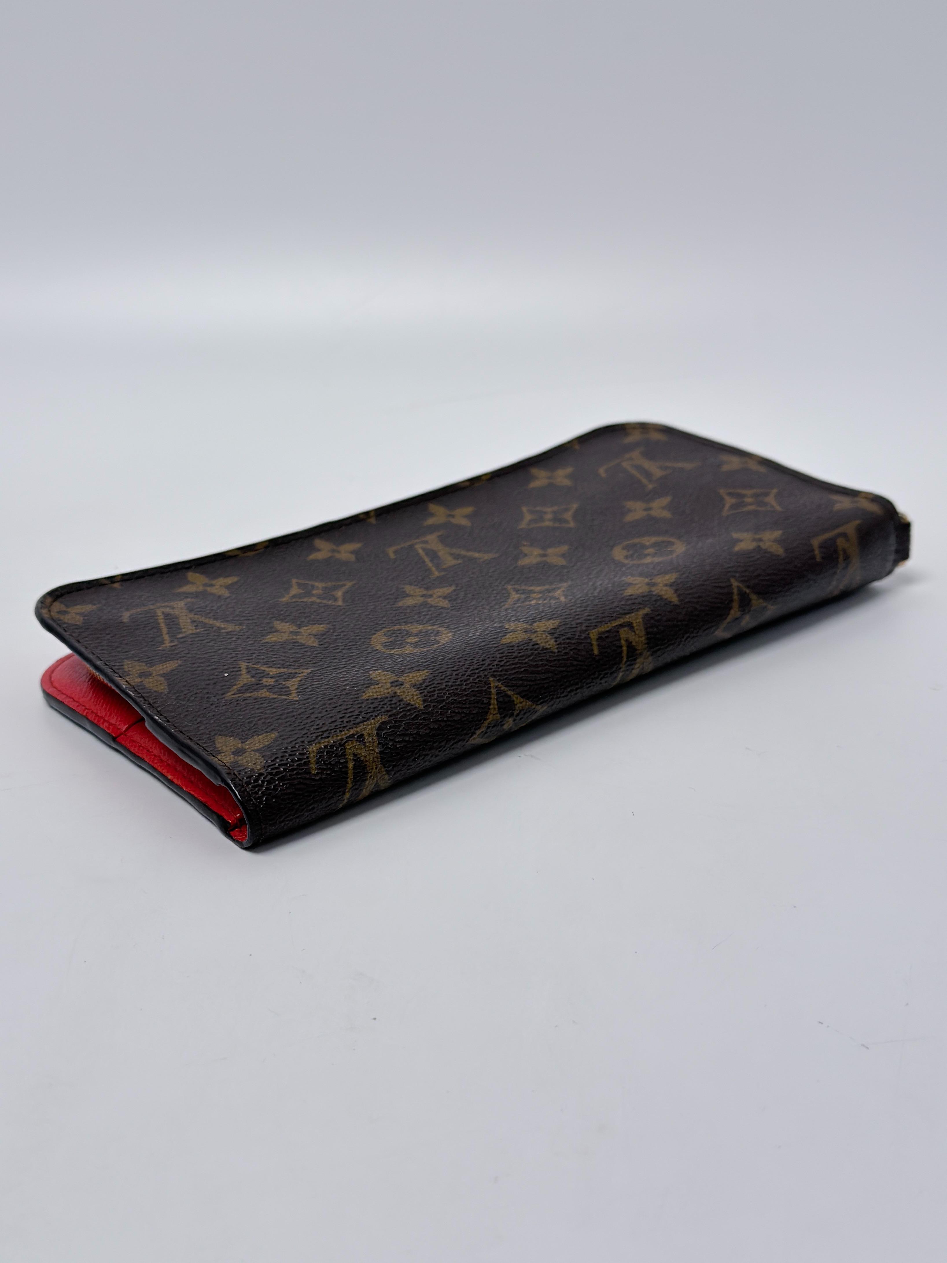 Adele Wallet Monogram Coquelicot Red Double Zip Clutch JD1676LV