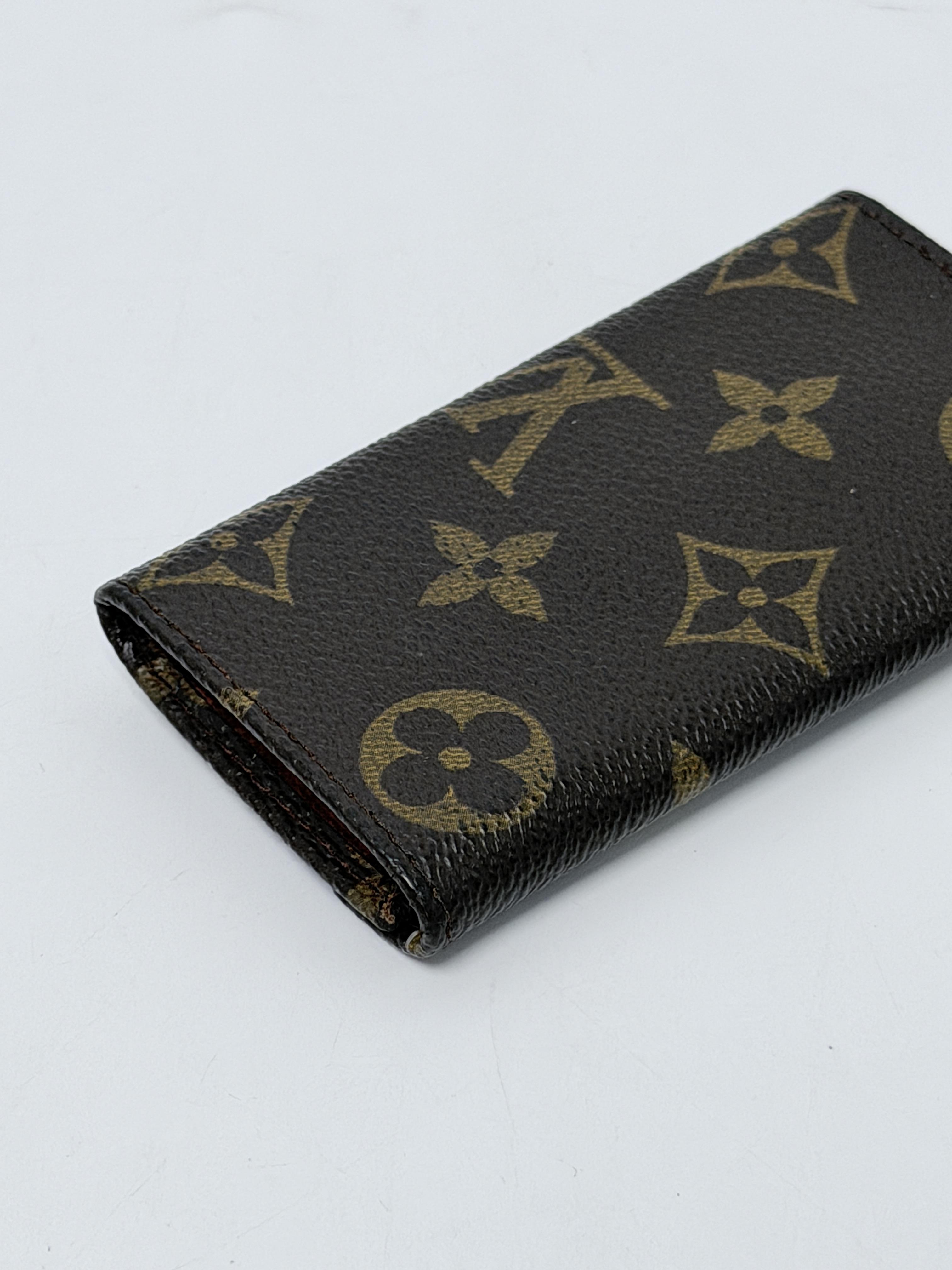 Monogram 6 Key Case Holder Brown Leather Gold HW JD1136LV