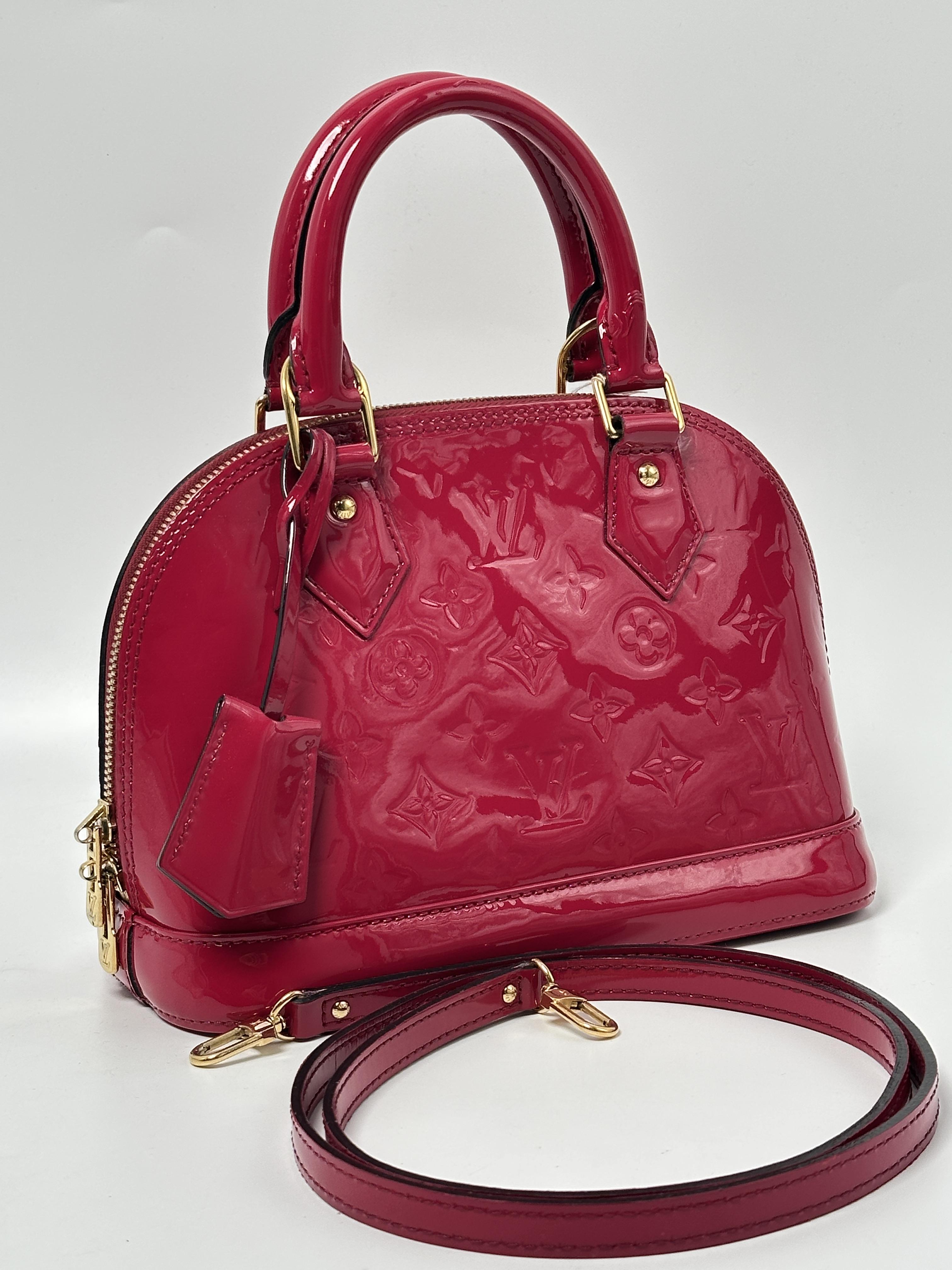 Indian Rose Monogram Vernis Alma BB Crossbody Bag Shoulder Handbag Top Handle Bag JE560LV