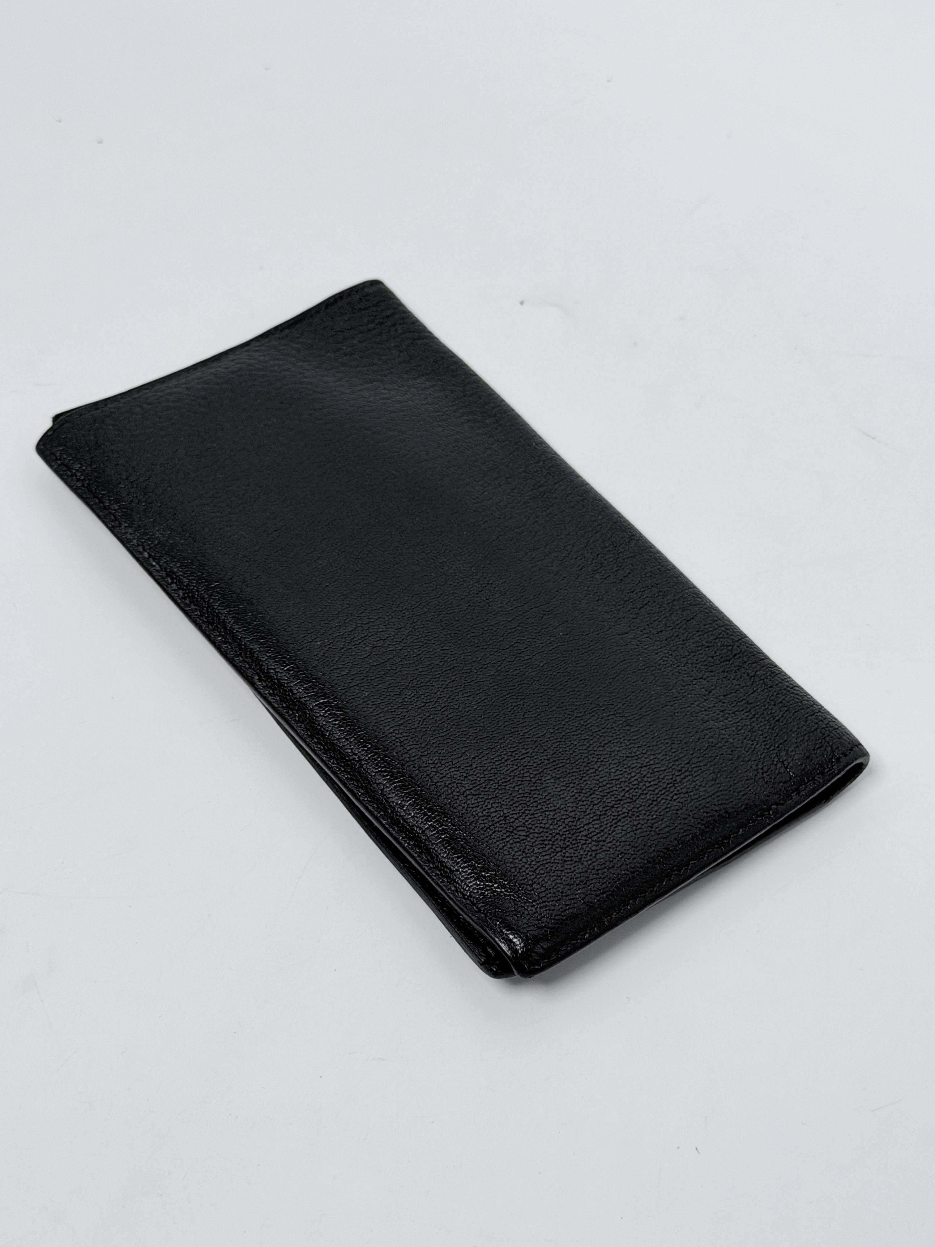 Luxury Black Chevre Evelyne Perforated Bifold JE708HH