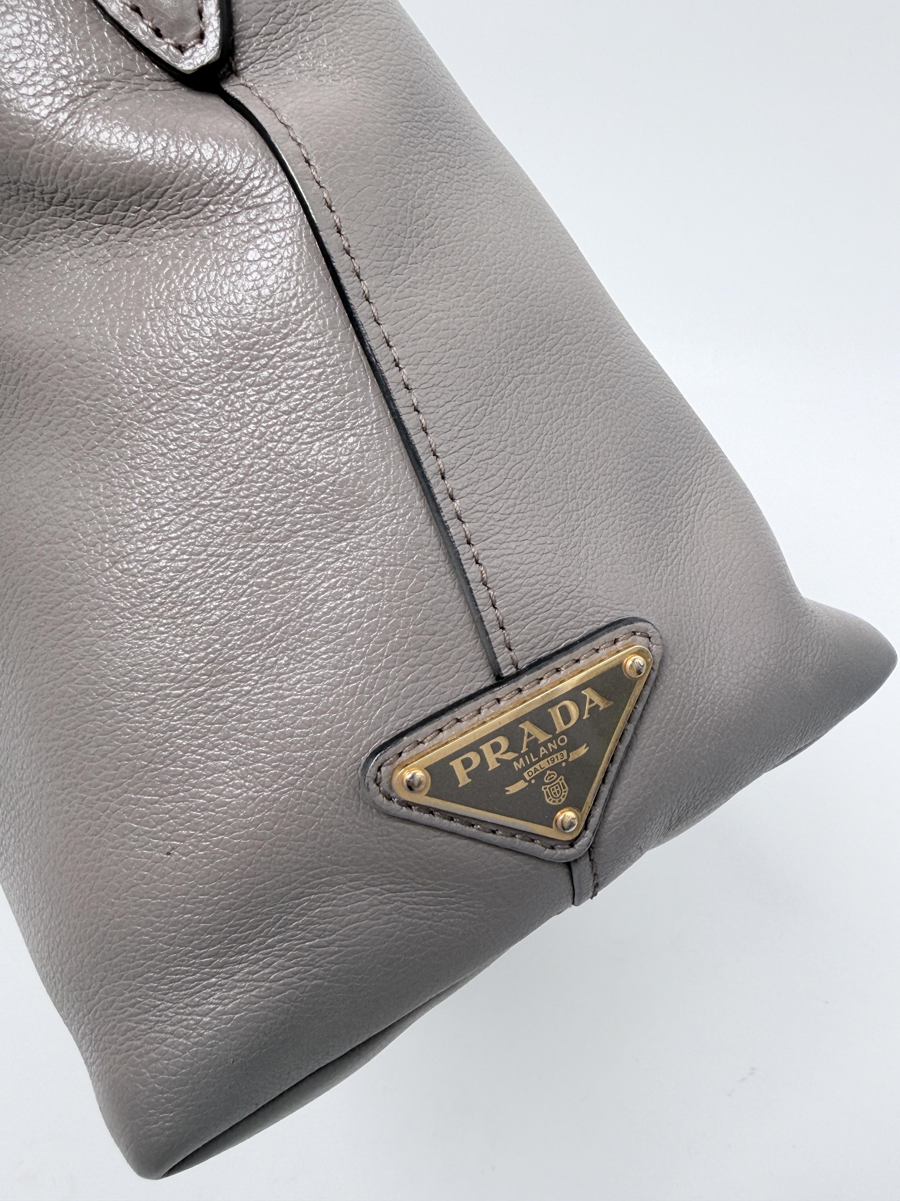 Vitello Phenix Argilla Grey Crossbody Handle Handbag Tote Bag JA1318PR