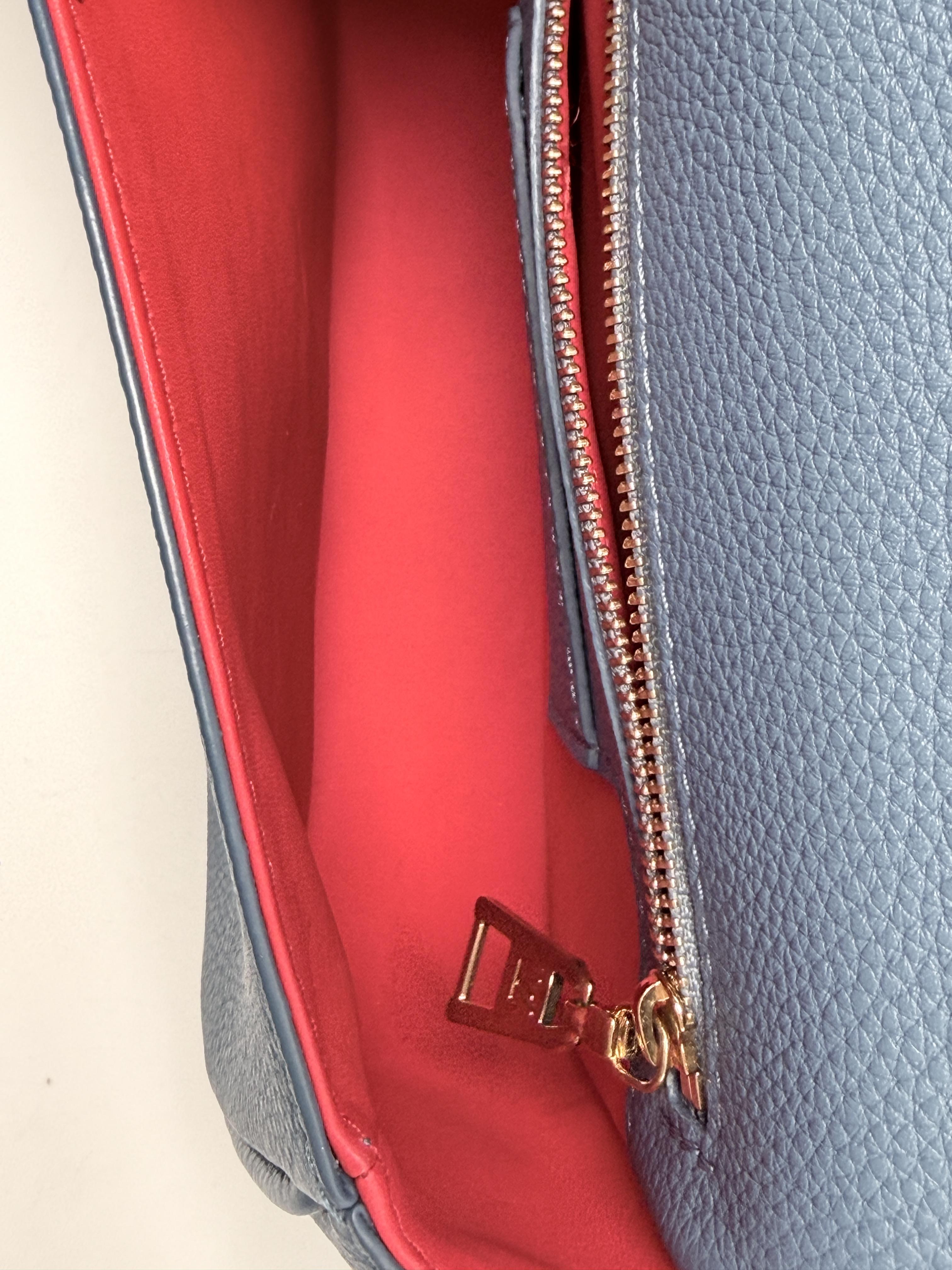 LV Pont 9 Soft MM Grained Calfskin Crossbody Shoulder Bag Blue ZS126LV