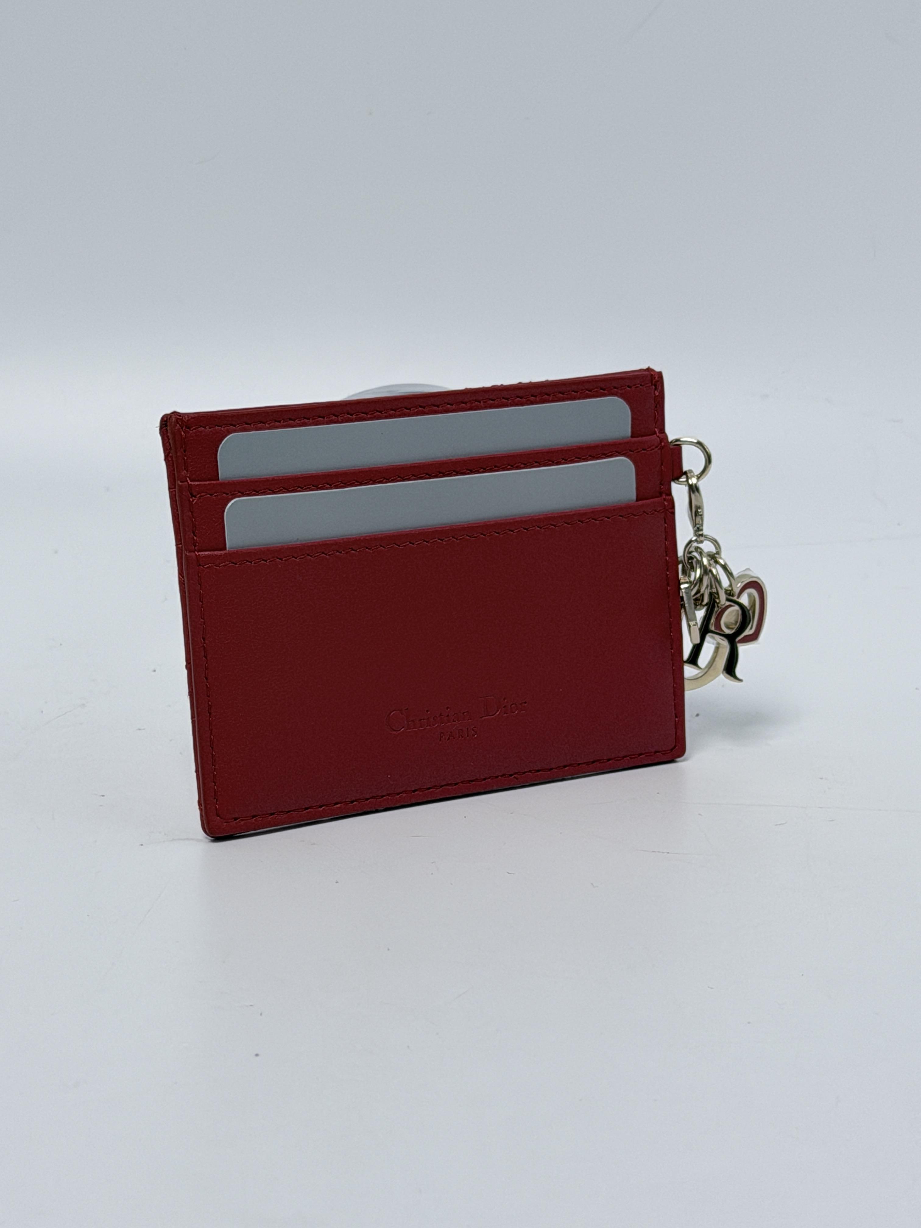 Christian Lady Freesia Card Holder Red Lambskin JD1360DR