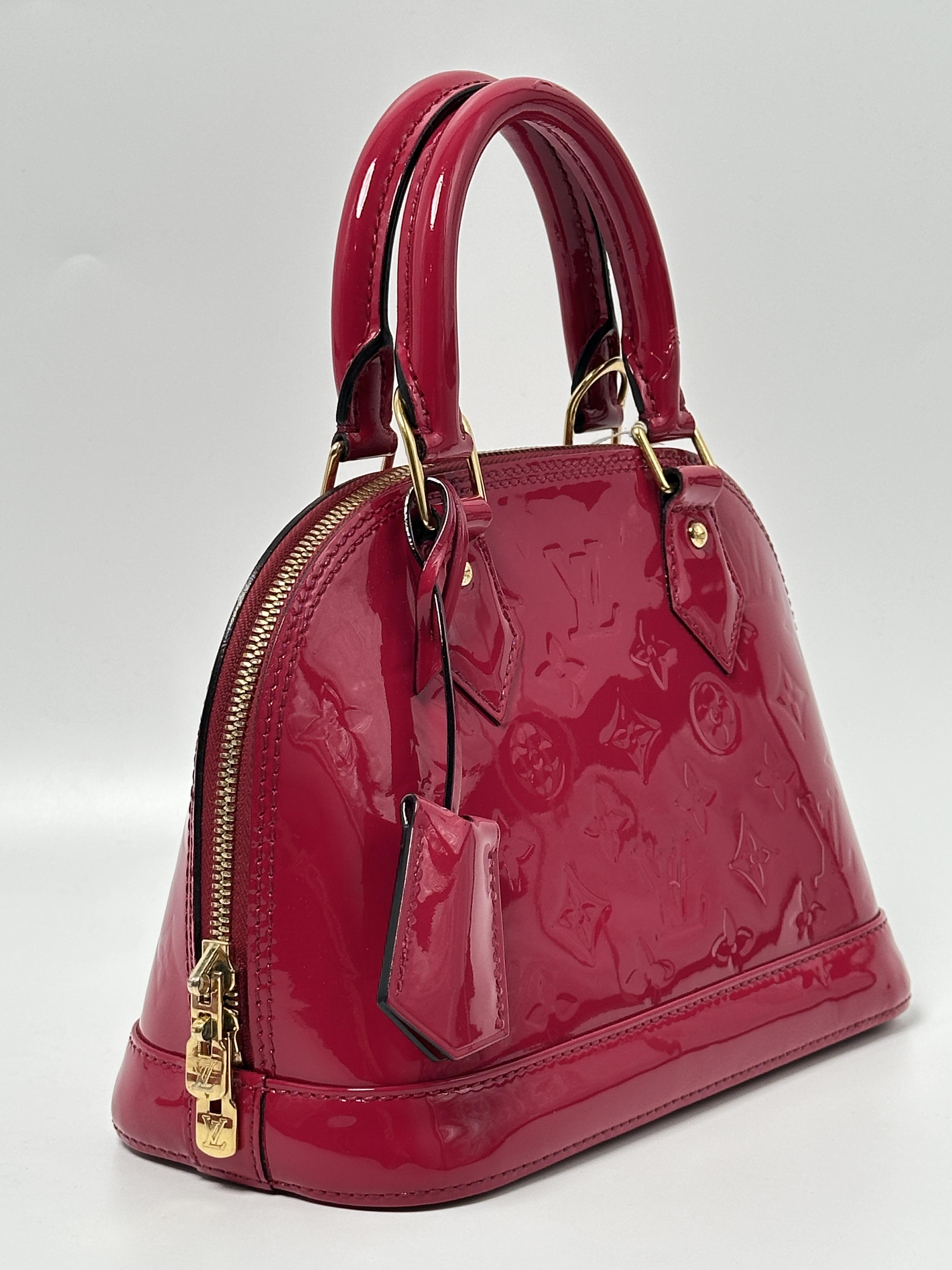 Indian Rose Monogram Vernis Alma BB Crossbody Bag Shoulder Handbag Top Handle Bag JE560LV