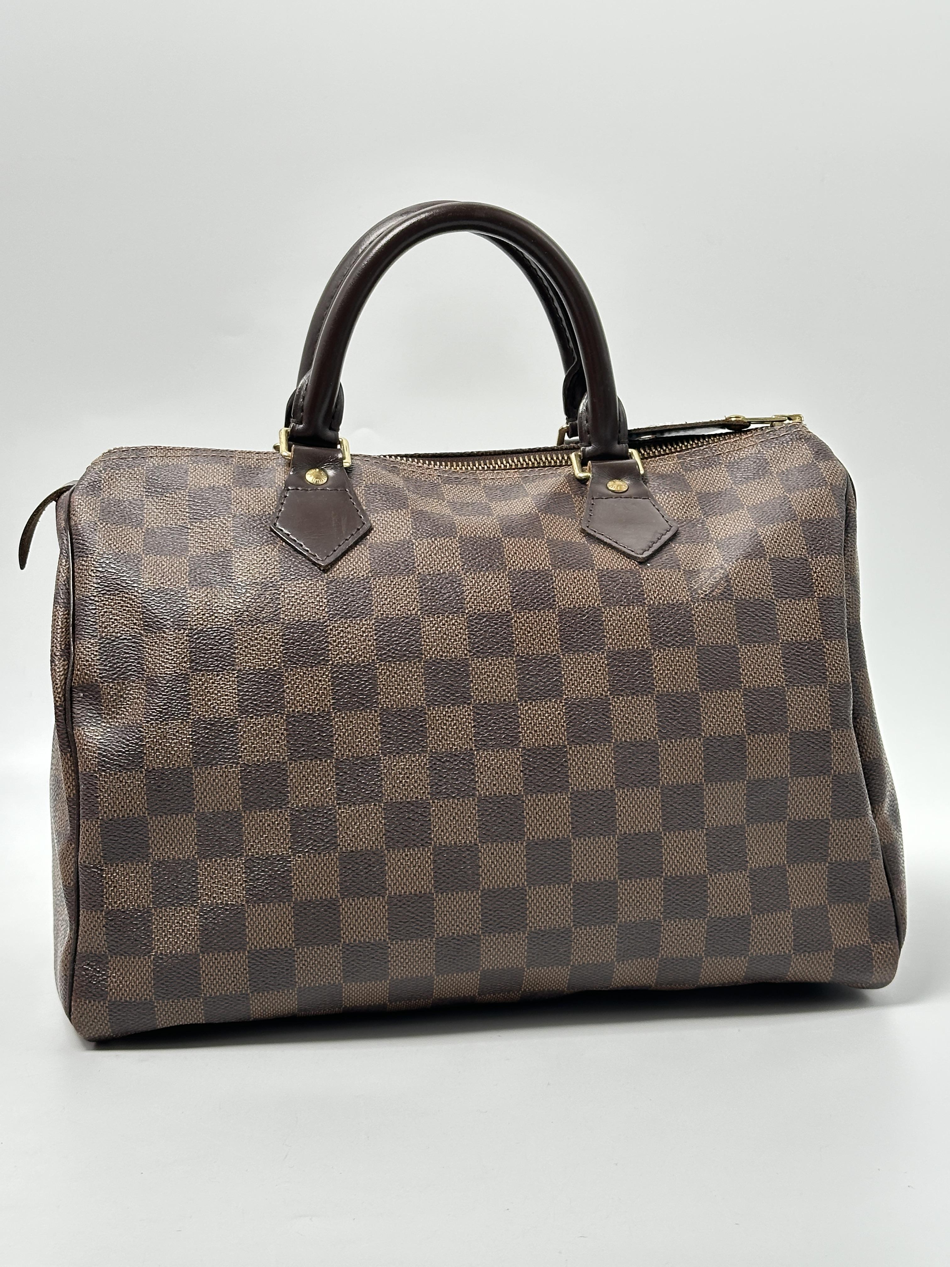 Pre-owned Louis Vuitton Canvas Shoulder Bags Damier Ebene Speedy 30 Top Handle Bag JE442LV
