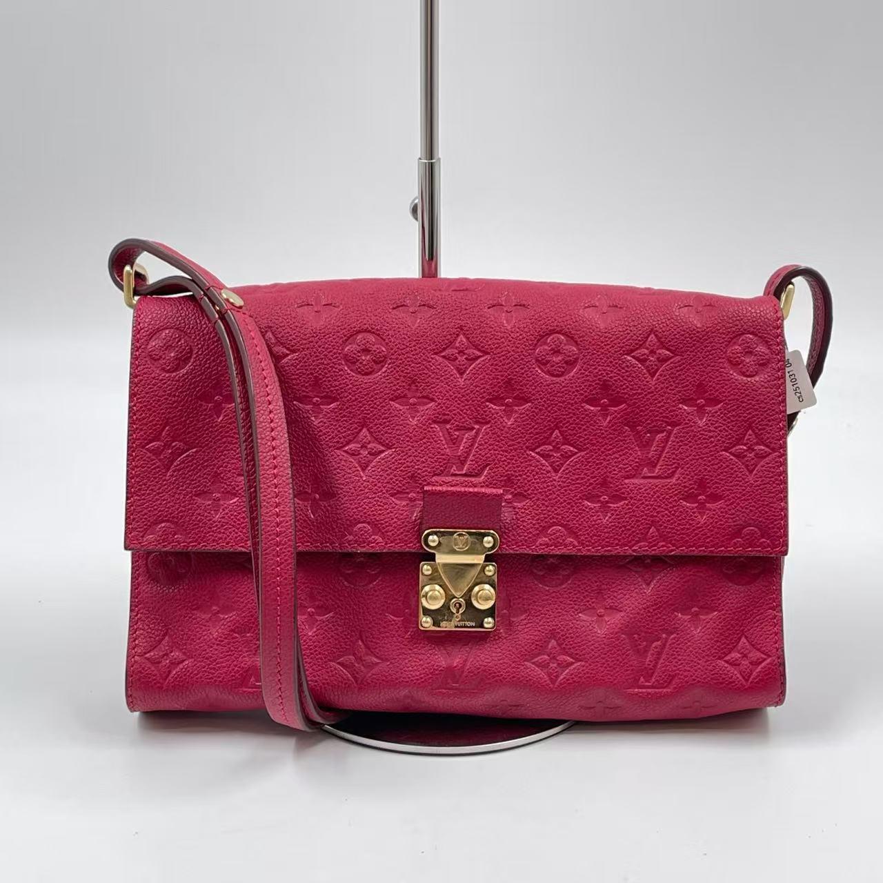 Pre-owned Louis Vuitton Leather Crossbody Bags Authentic Fascinante Monogram Empreinte Fusain Crossbody Bag with S lock Closure & Adjustable Strap LV172Fei