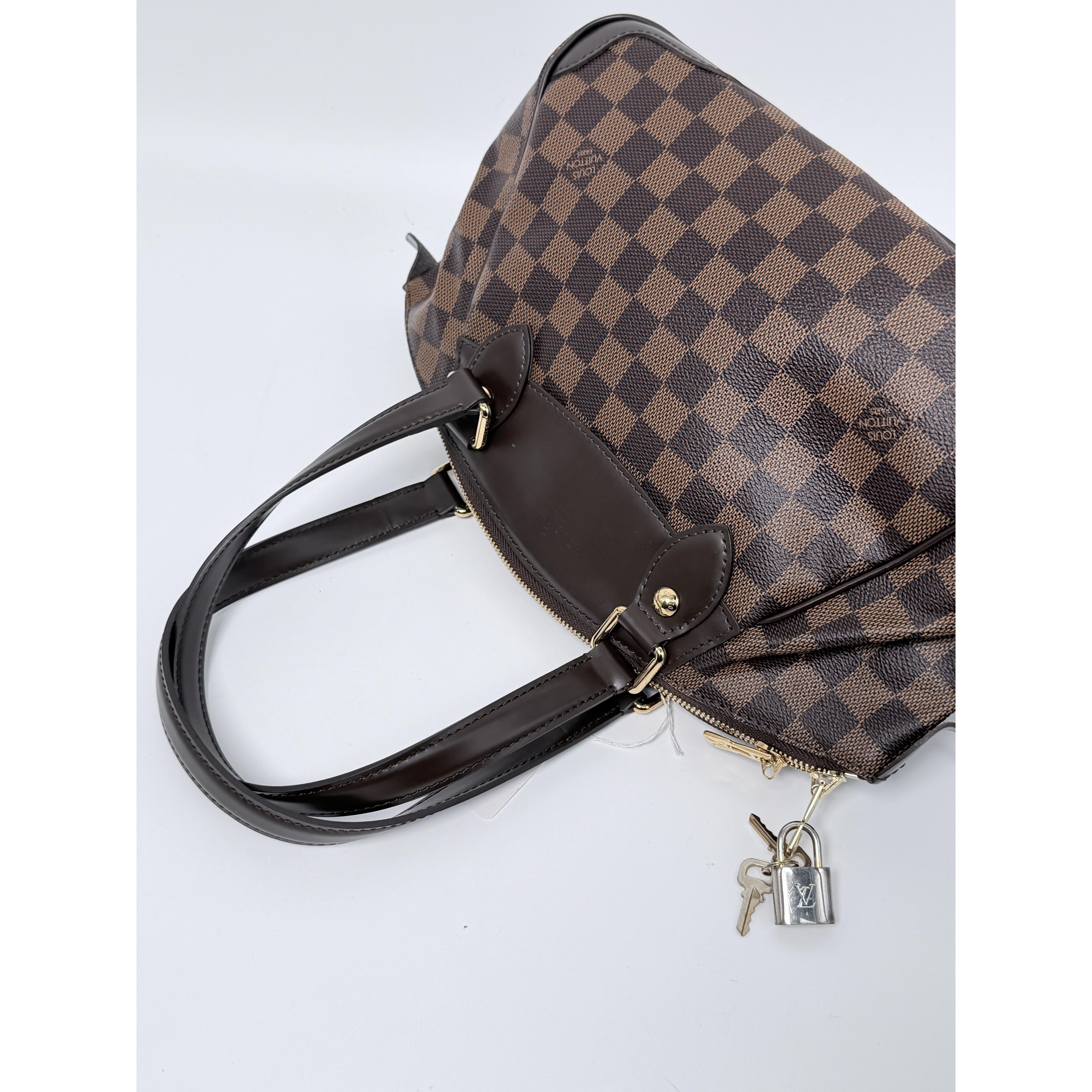 Pre-owned Louis Vuitton coated canvas Shoulder Bags Verona Damier Ebene with key and lock JE167LV