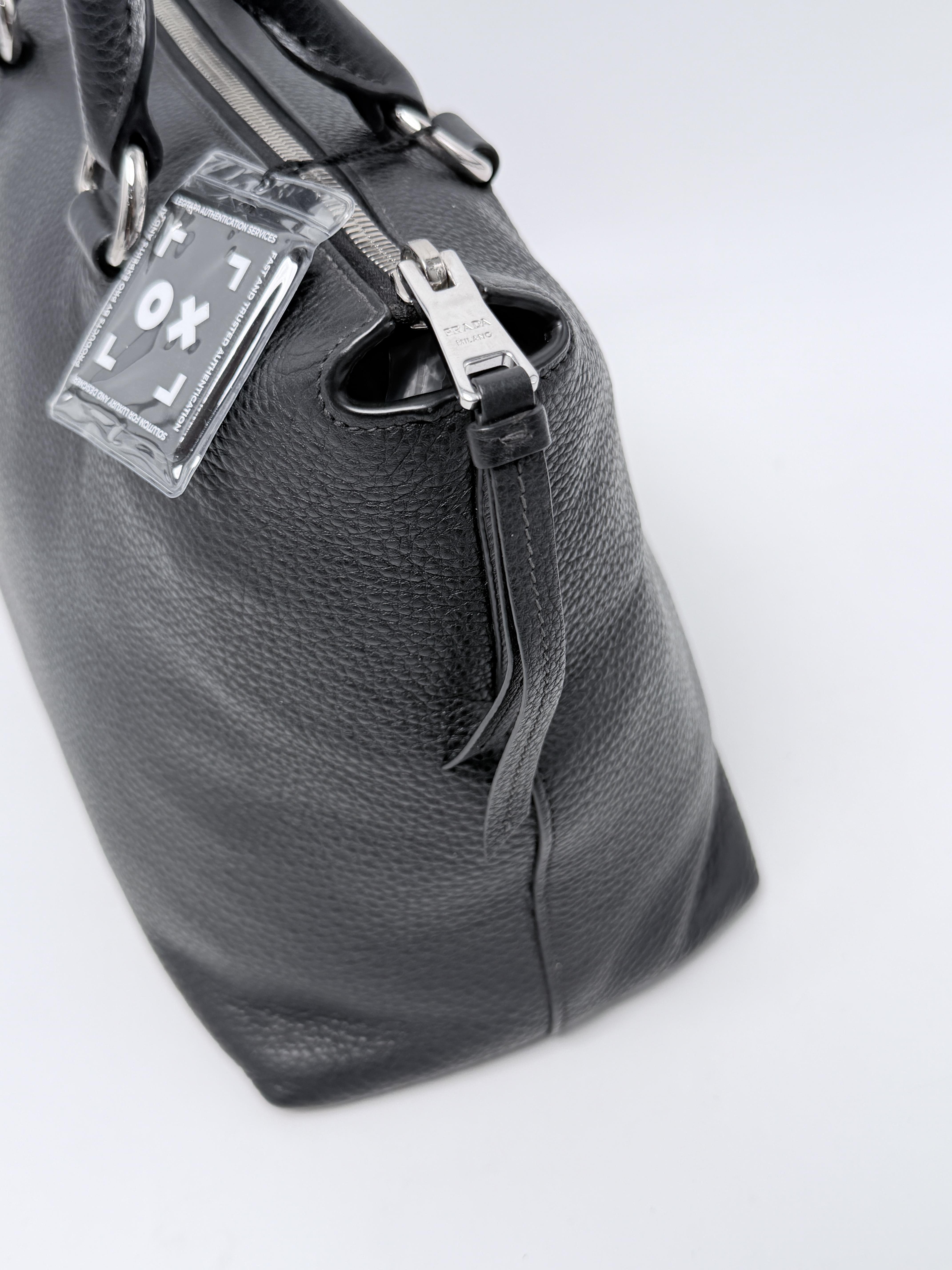 Vitello Phenix Black Tote Bag Shoulder Crossbody Handbag JA1364PR