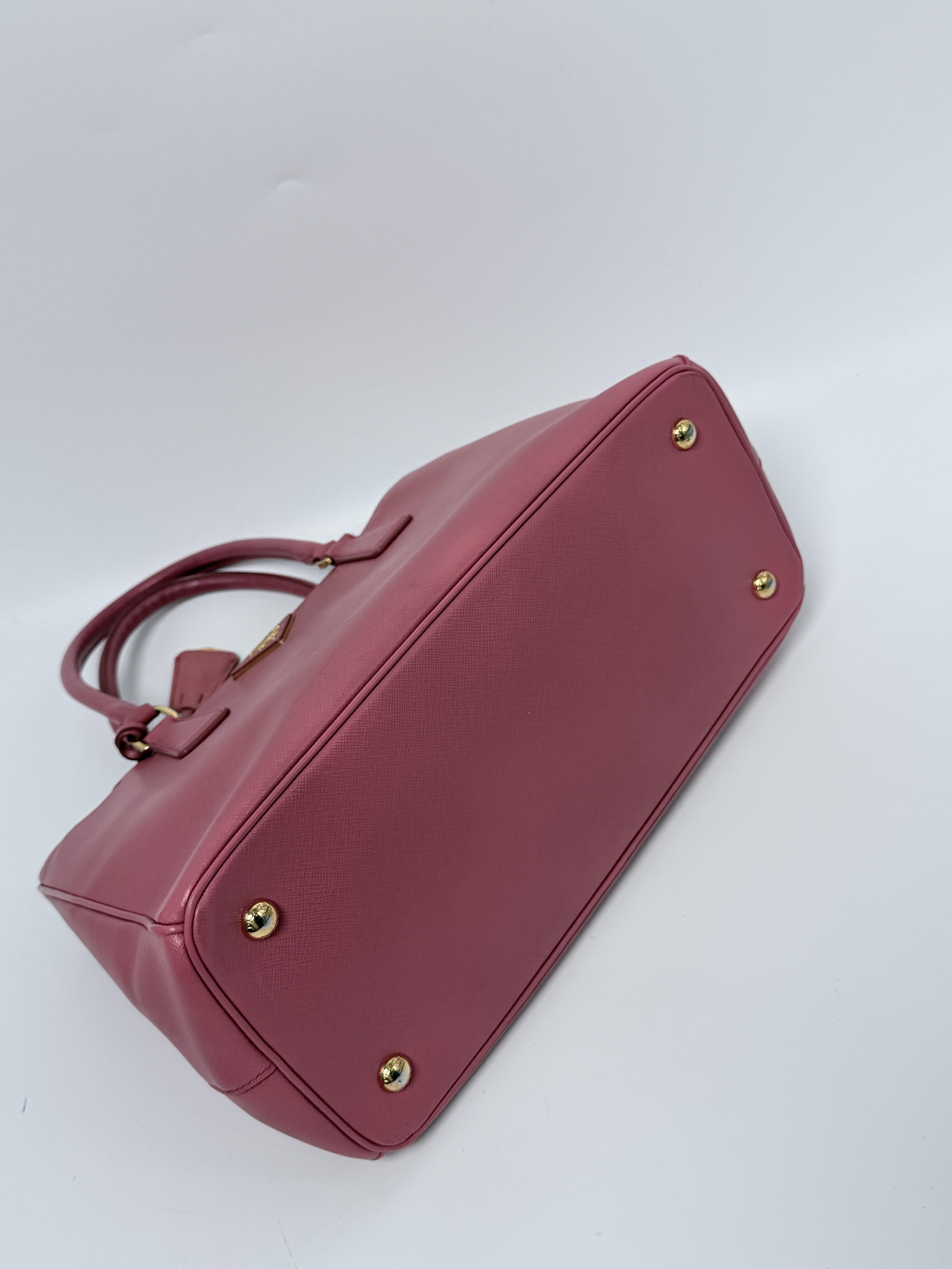 Pre-owned PRADA leather Tote Bags Galleria Medium Saffiano Top Handle Shoulder Tote Bag Pink JC177PR