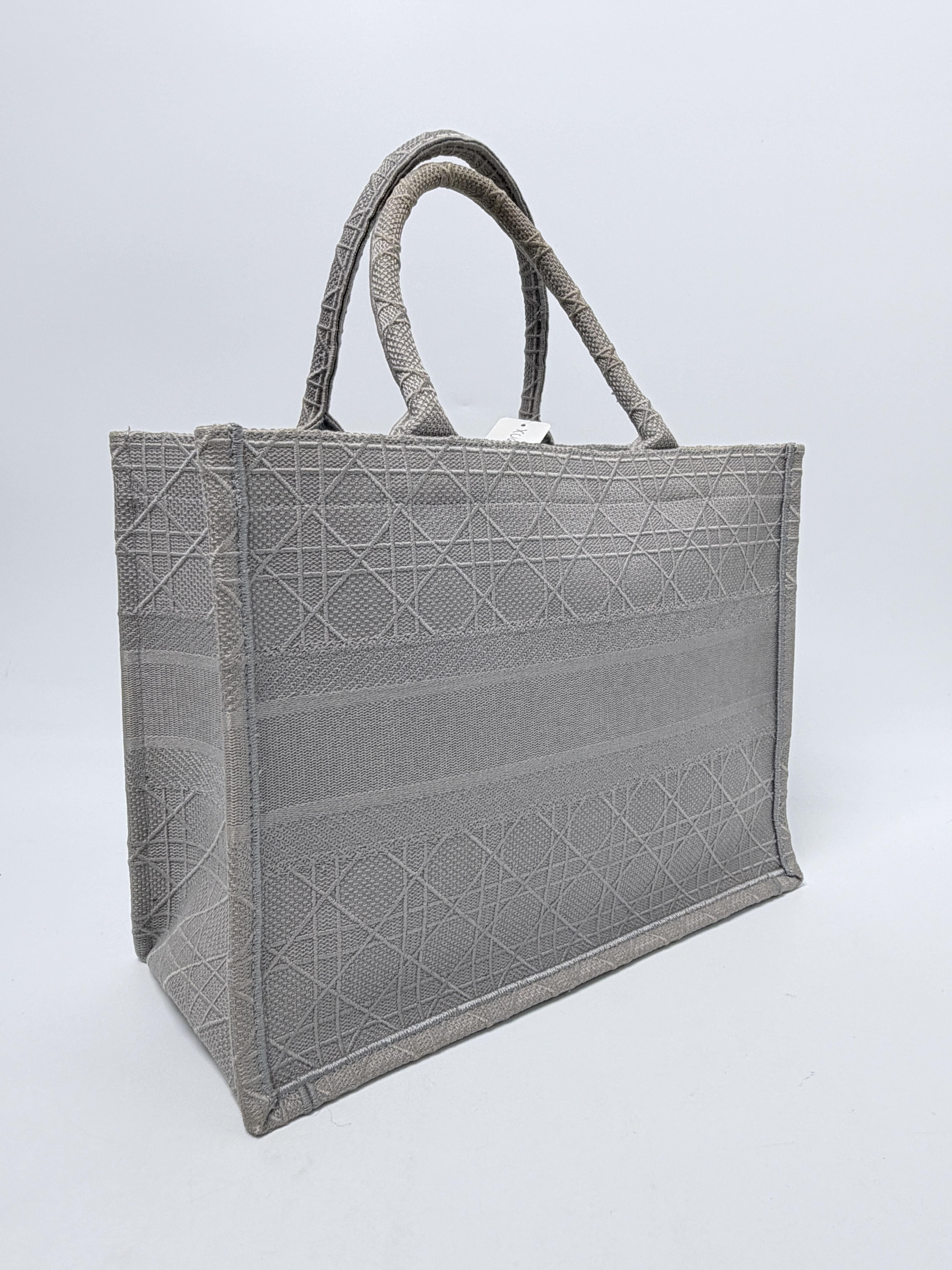 Christian Grey Cannage Embroidered Medium Book Tote XU009CD