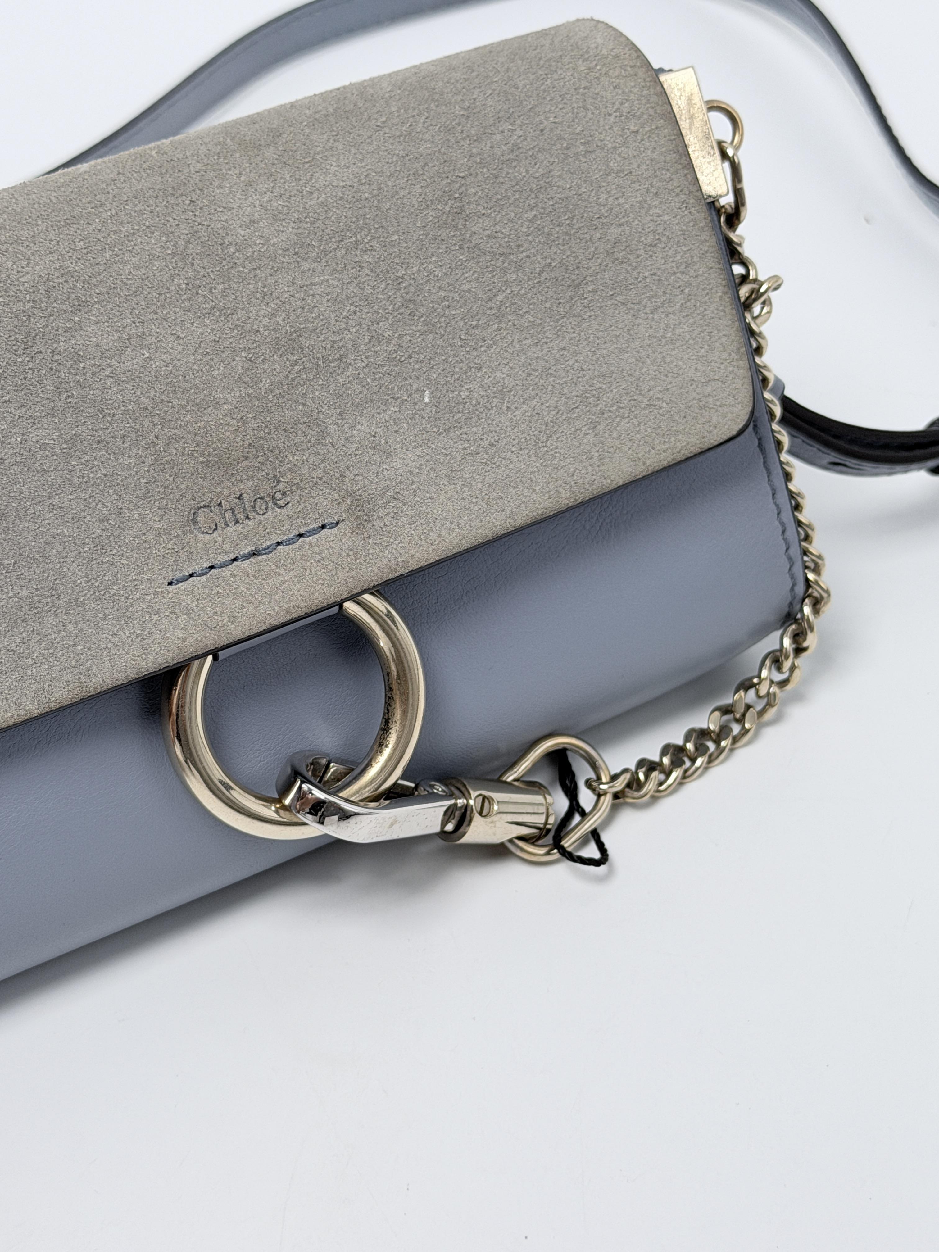Faye Suede Wallet On Chain Mini Crossbody Air Blue Bag JD1375CHL