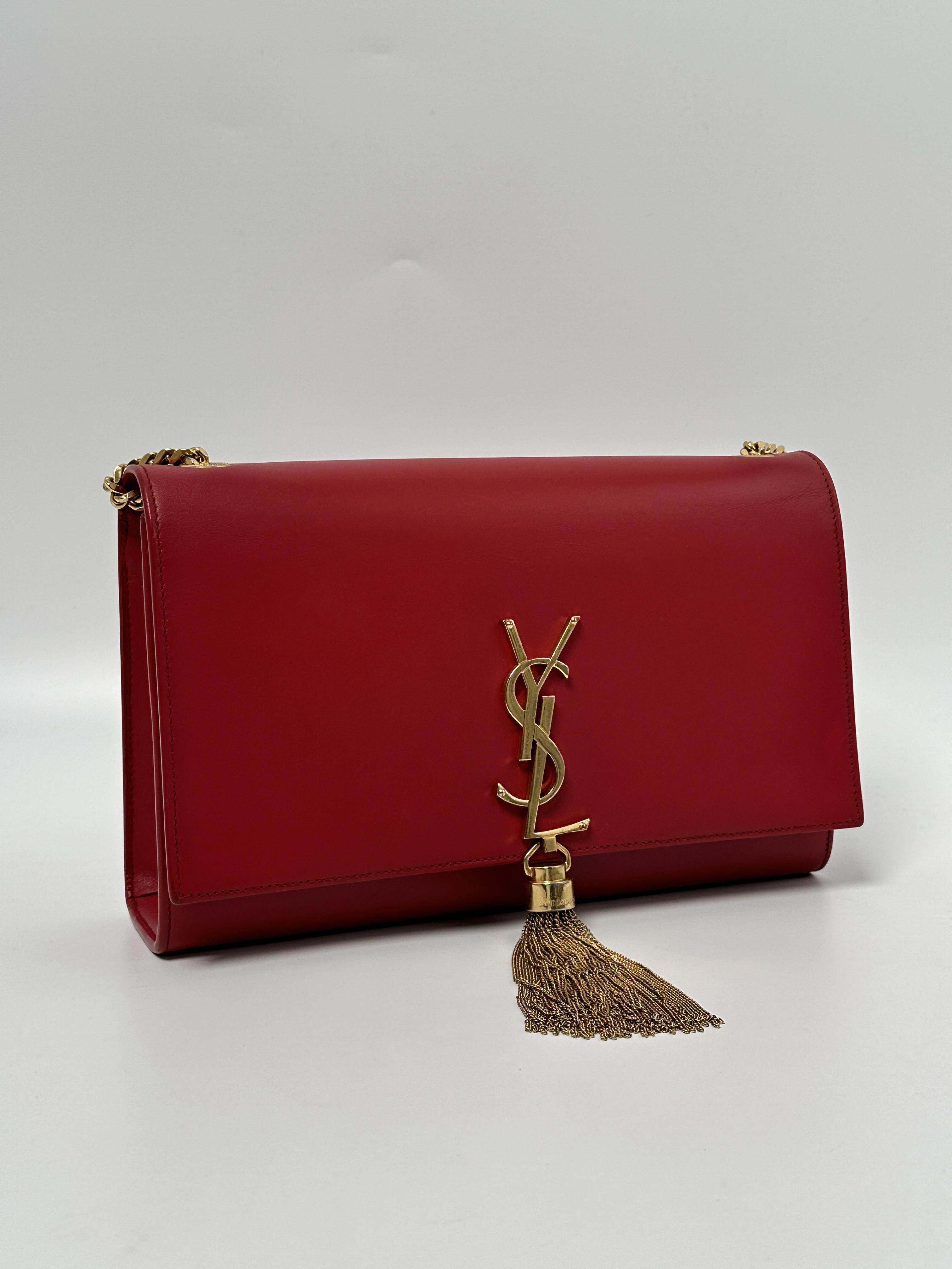 Saint Laurent Red Kate Tassel Shoulder Bag JD138Y