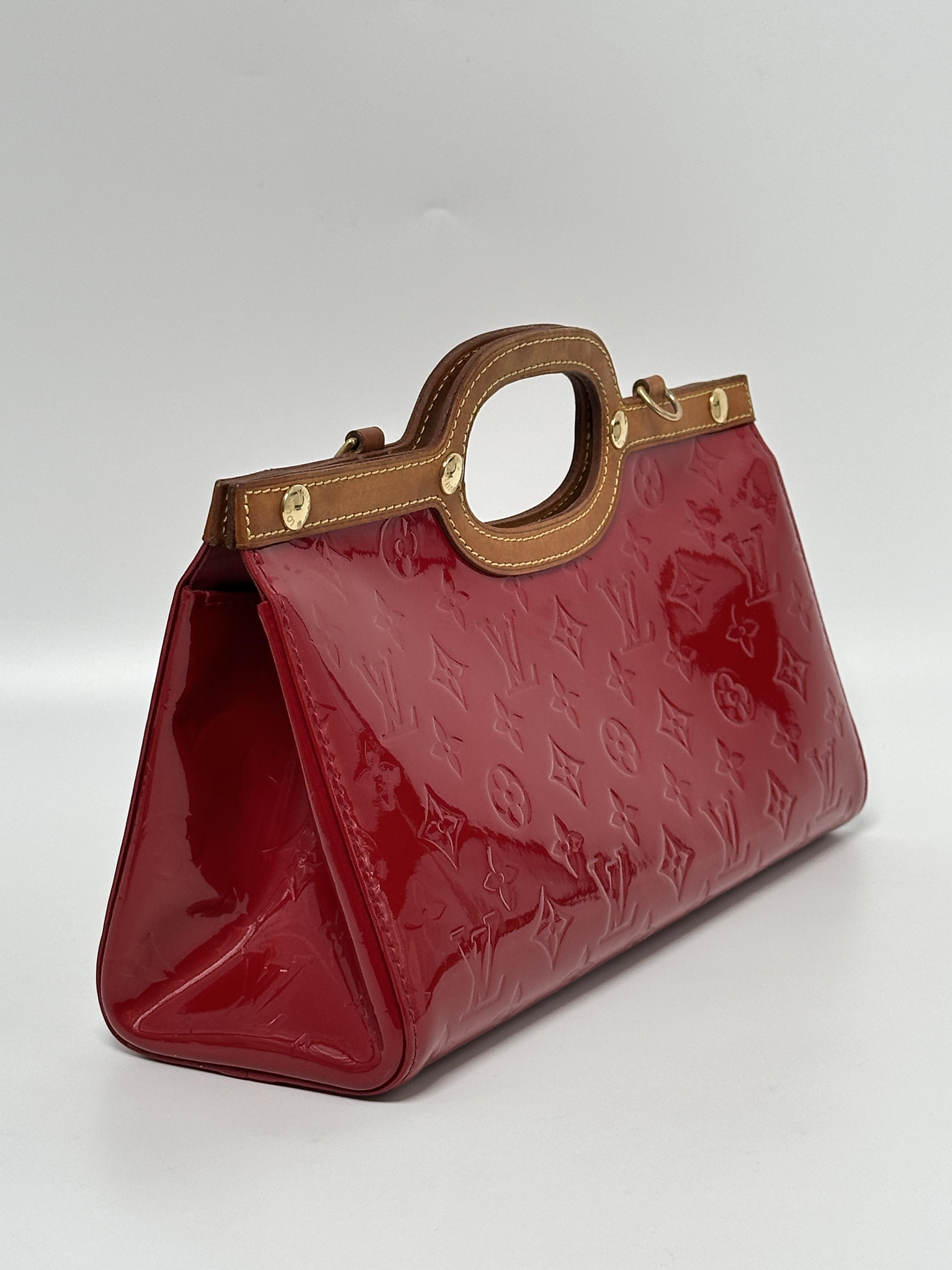 Authentic Monogram Vernis Roxbury Drive Satchel Clutch Handbag Shoulder Bag JA1029LV