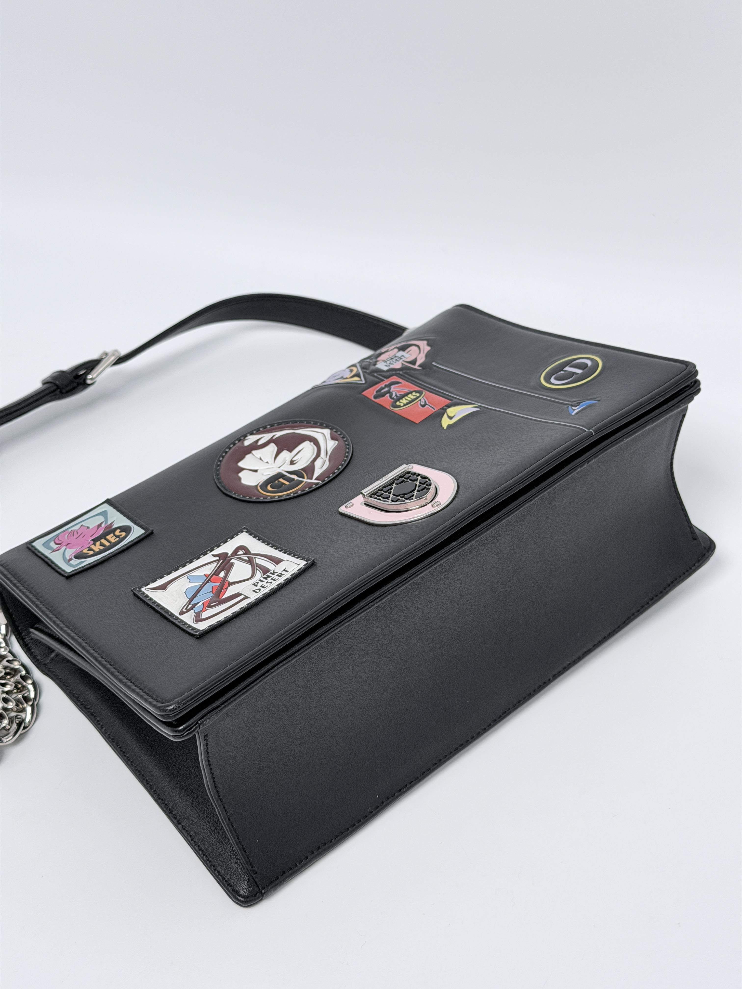 Pre-owned Dior Leather Crossbody Bags Christian Black Calfskin Paradise Diorama Flap Handbag Chain Crossbody Bag XH071