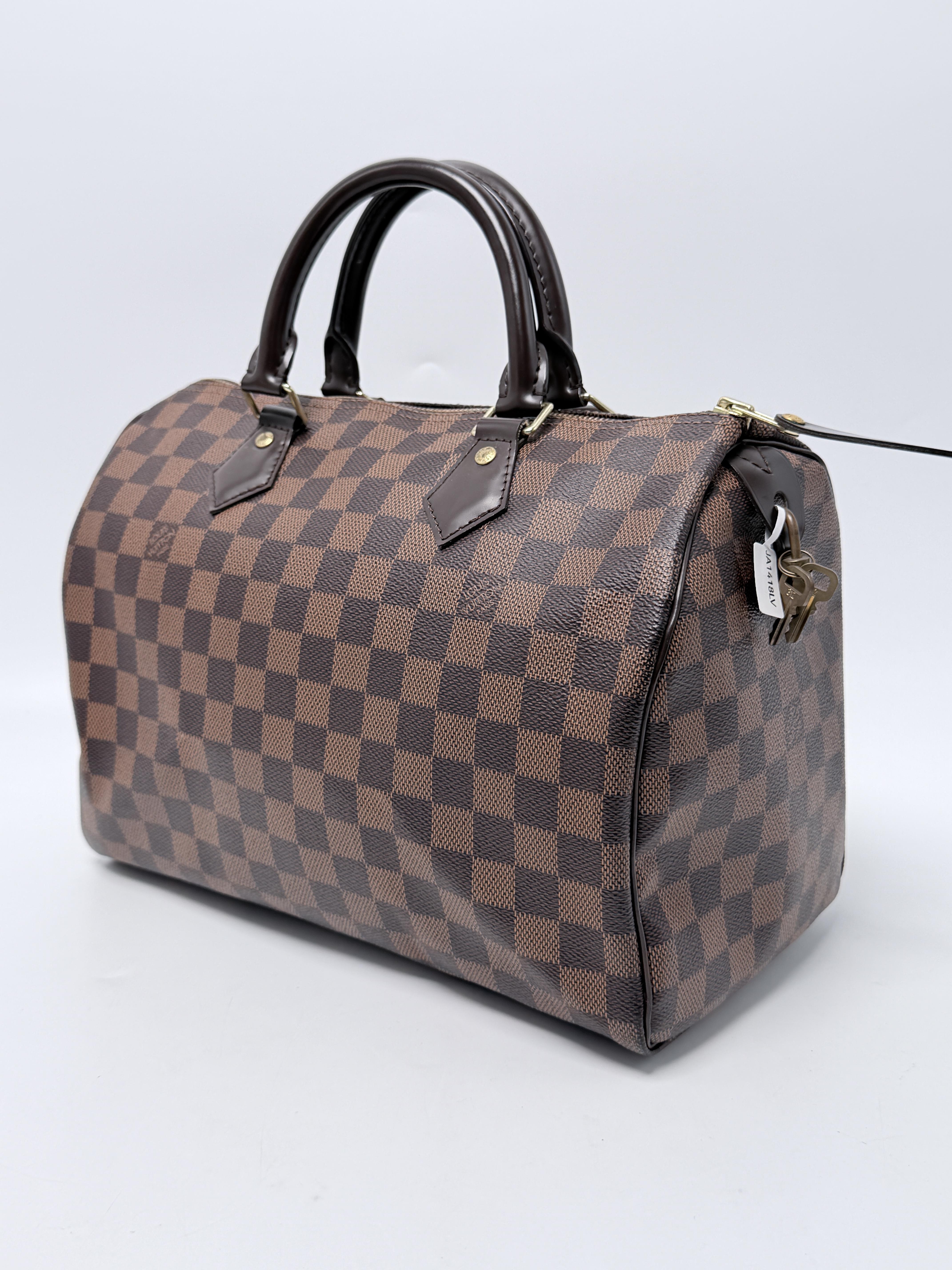 Damier Ebene Speedy 30 Top Handle Bag Shoulder Handbag JA1418LV