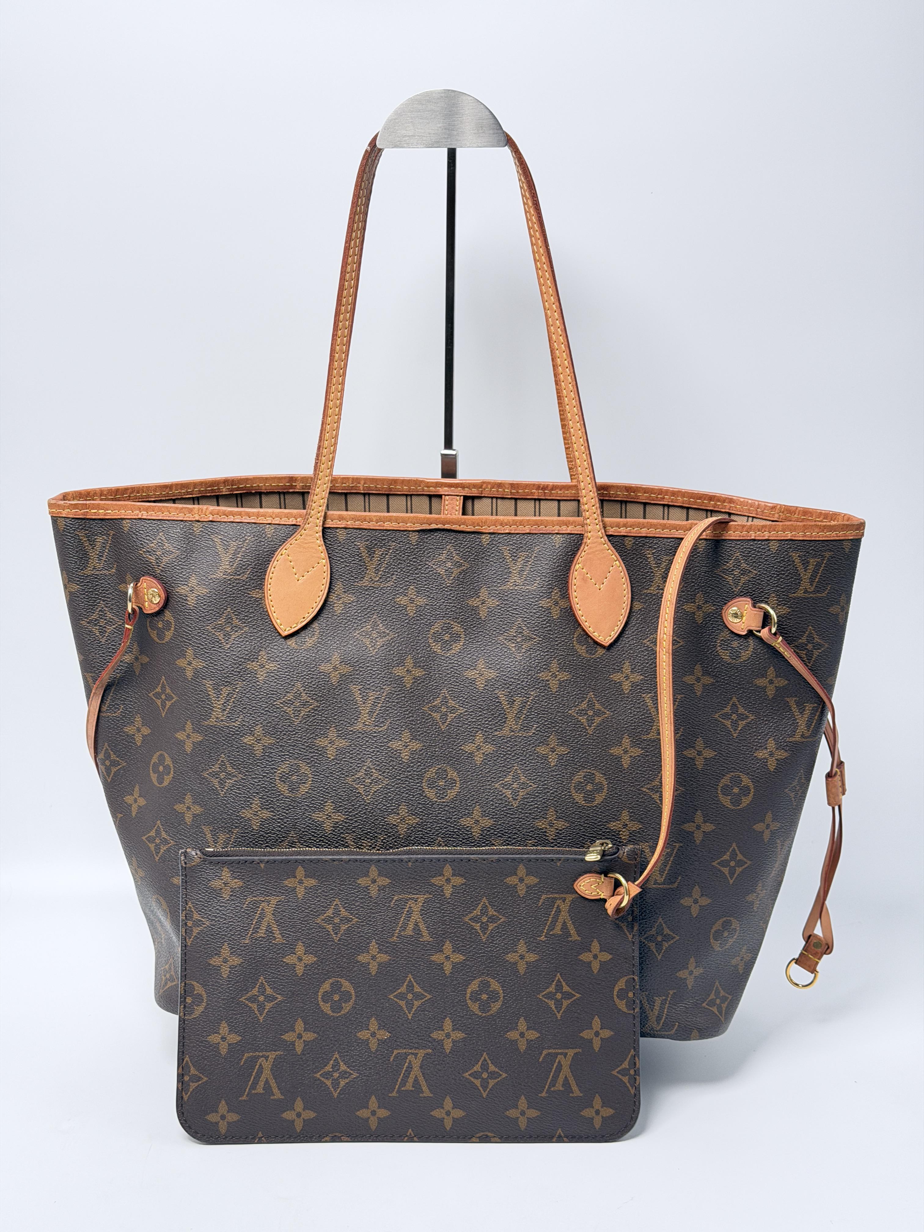 Monogram Neverfull MM with Pouch Beige P075LV