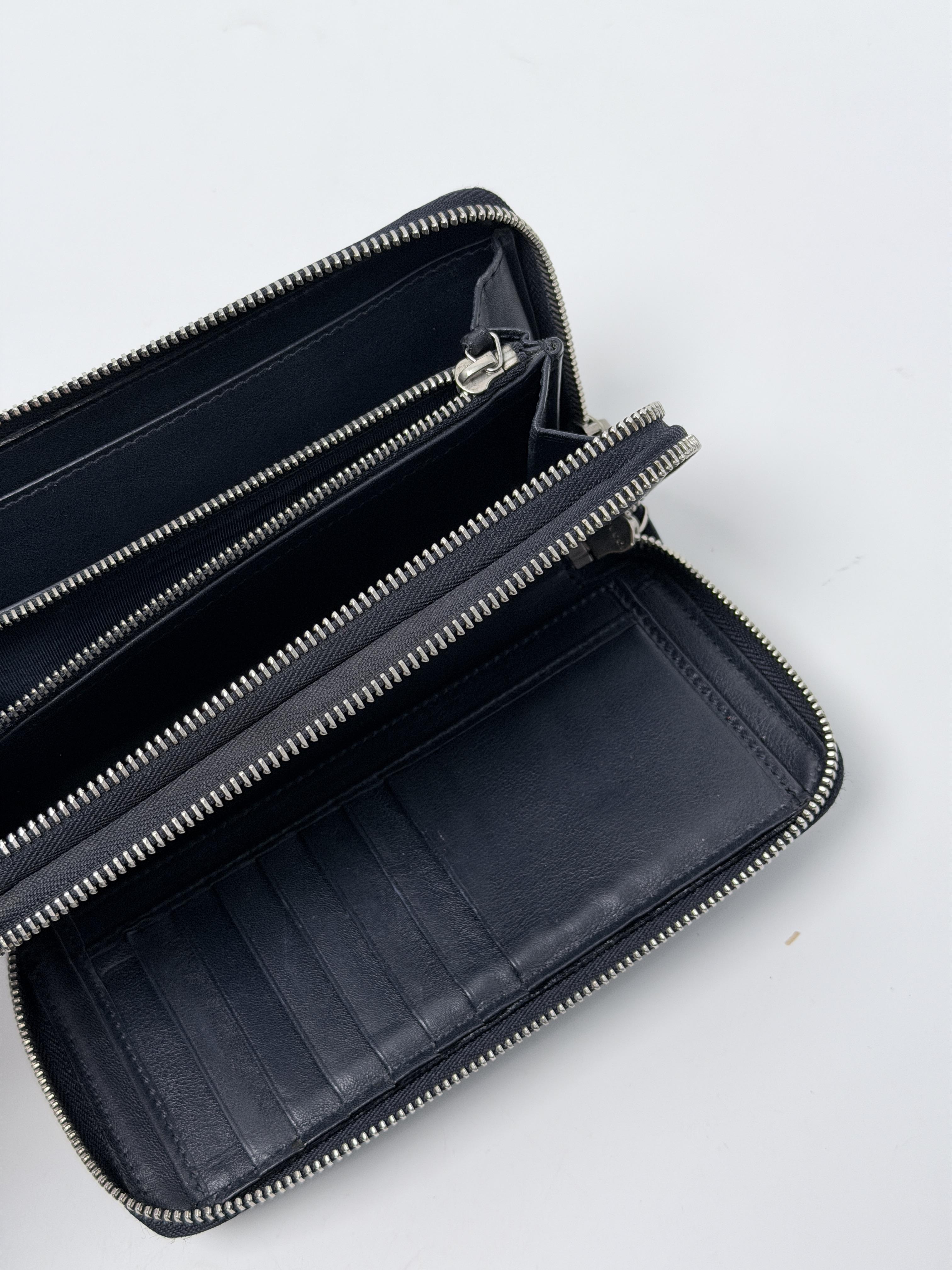 Microguccissima Black Zip Around Continental Long Wallet JD1421GG