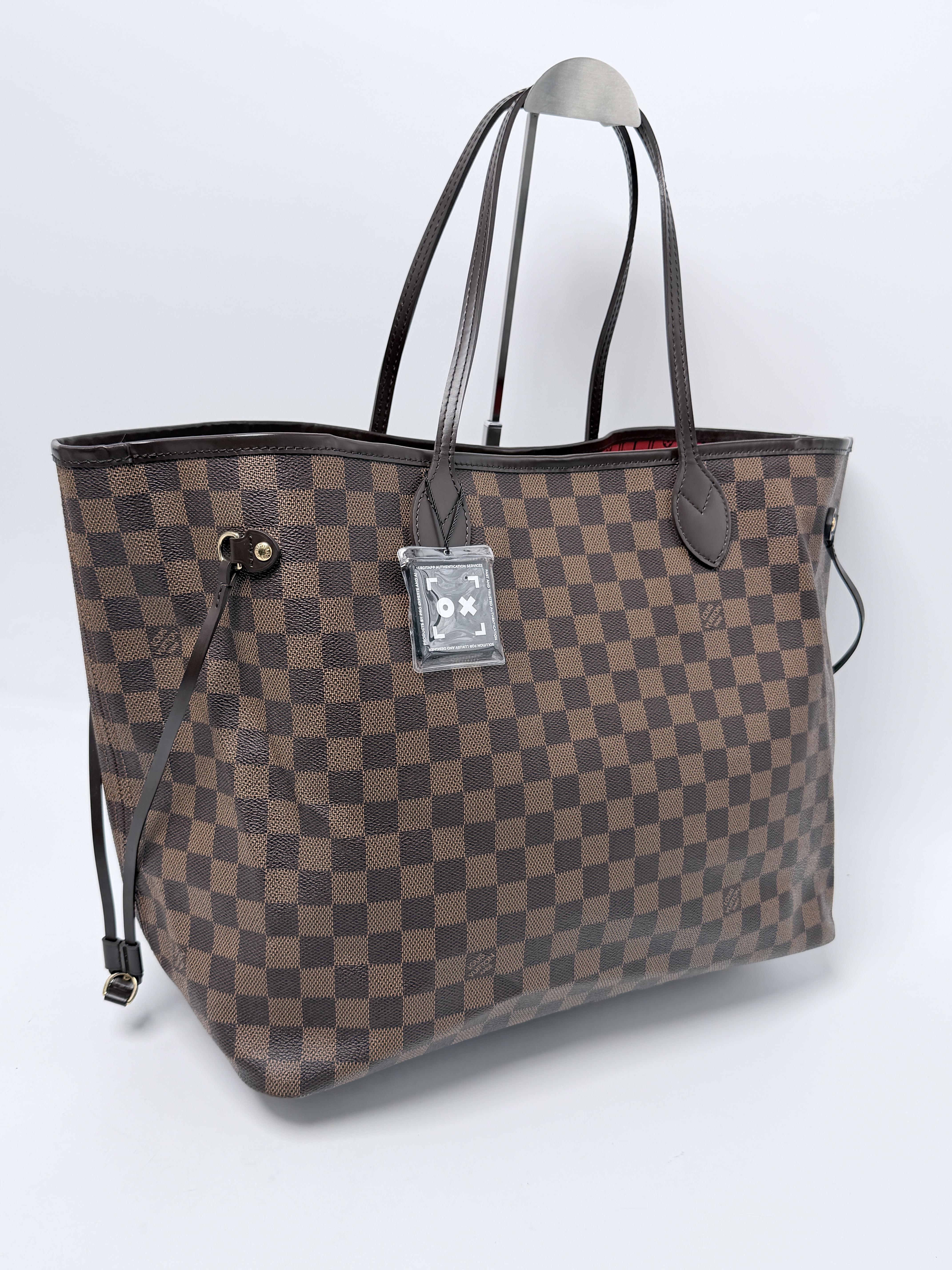 Damier Ebene Neverfull GM Shopper Tote Bag Top Handle Handbag JE736LV