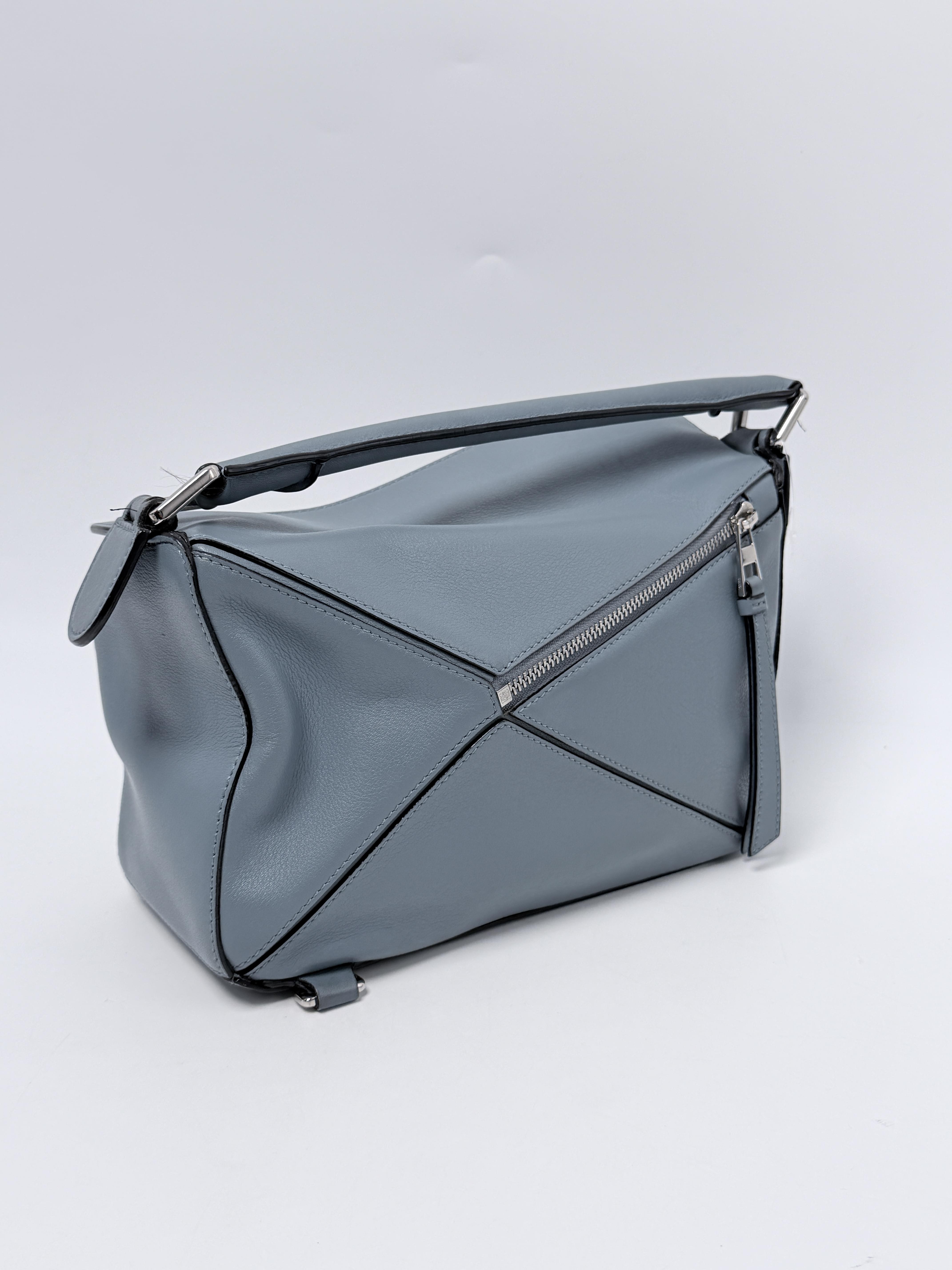 Classic Calfskin Small Puzzle Bag Stone Blue XU002LE