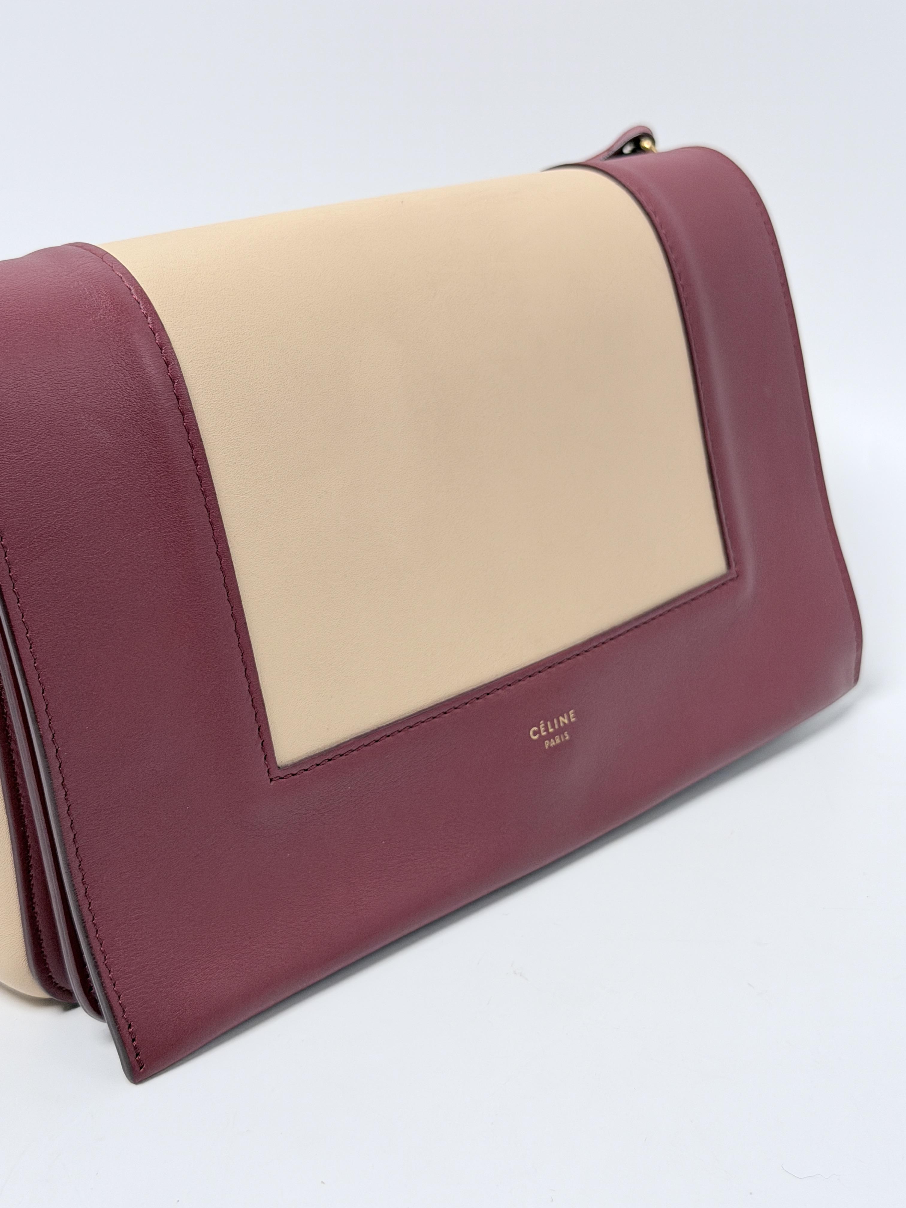 Medium Frame Shoulder Bag Crossbody Smooth Ruby Nude Bicolor JD1646CE