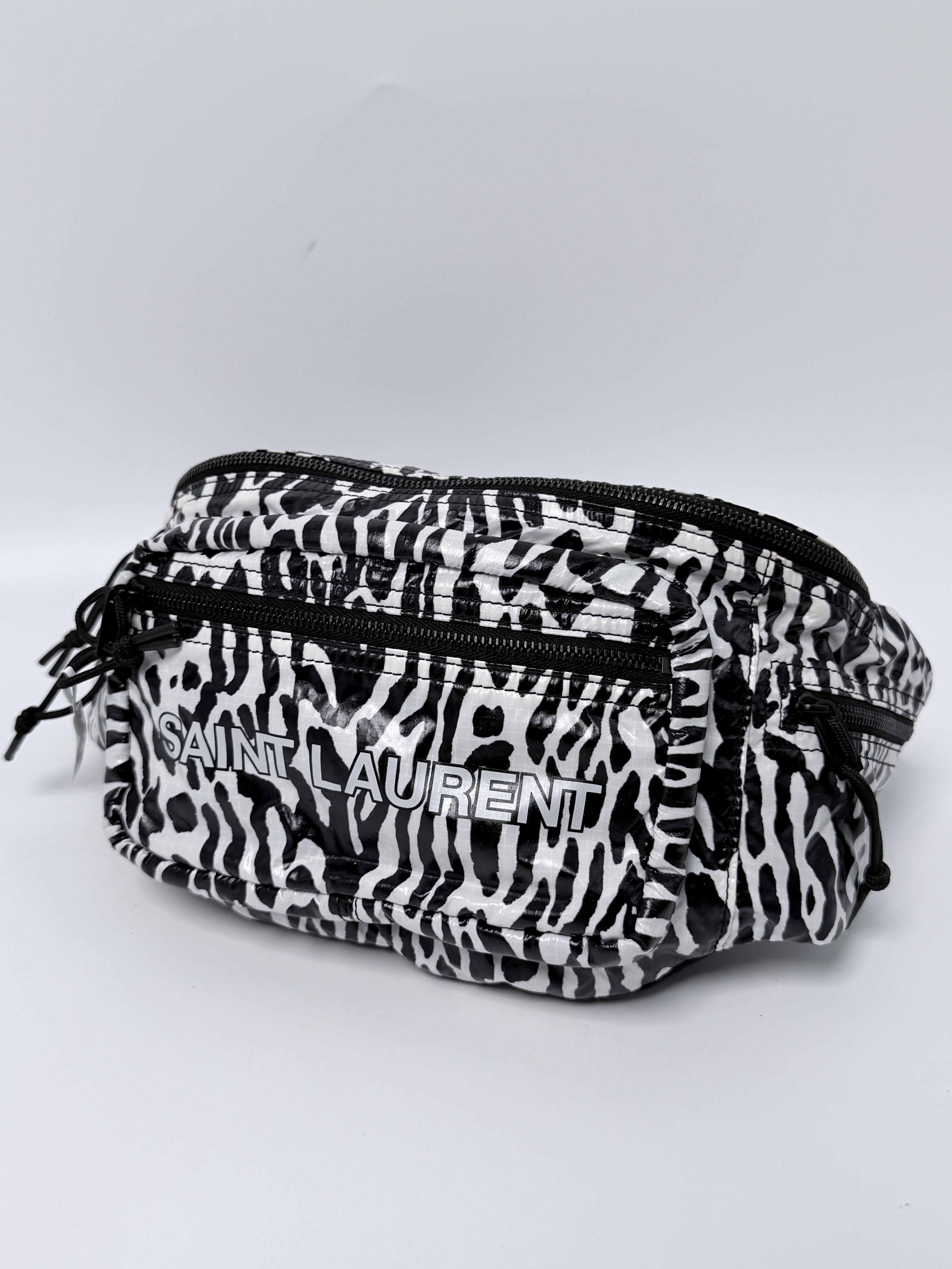 Pre-owned Yves Saint Laurent Nylon Crossbody Bags Saint Laurent Zebra Print Nuxx Waist Fanny Pack Crossbody Bag JA634YSL