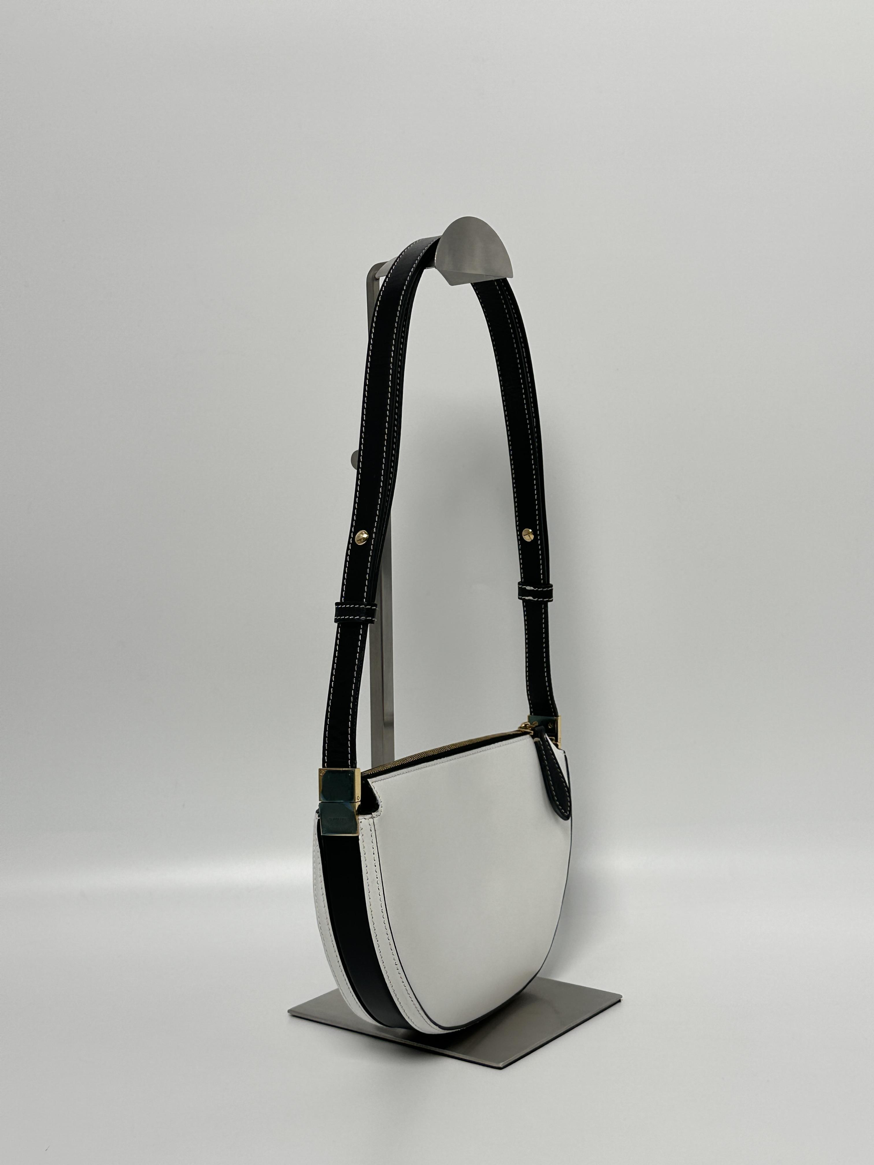 Olympia White and Black Shoulder Bag JD818BR