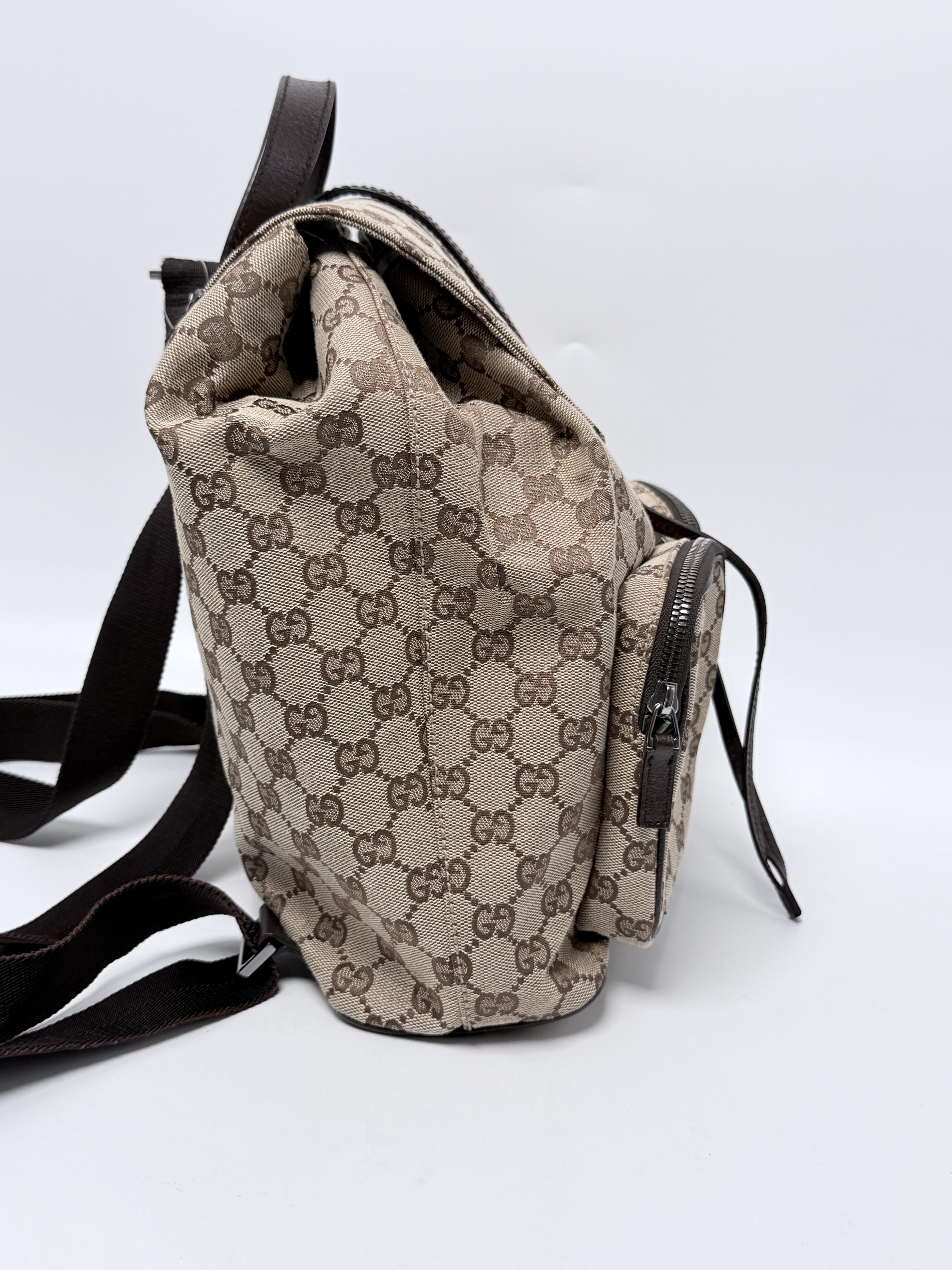 Vintage GG Jackie Piston Lock Backpack Brown Monogram JP008GG