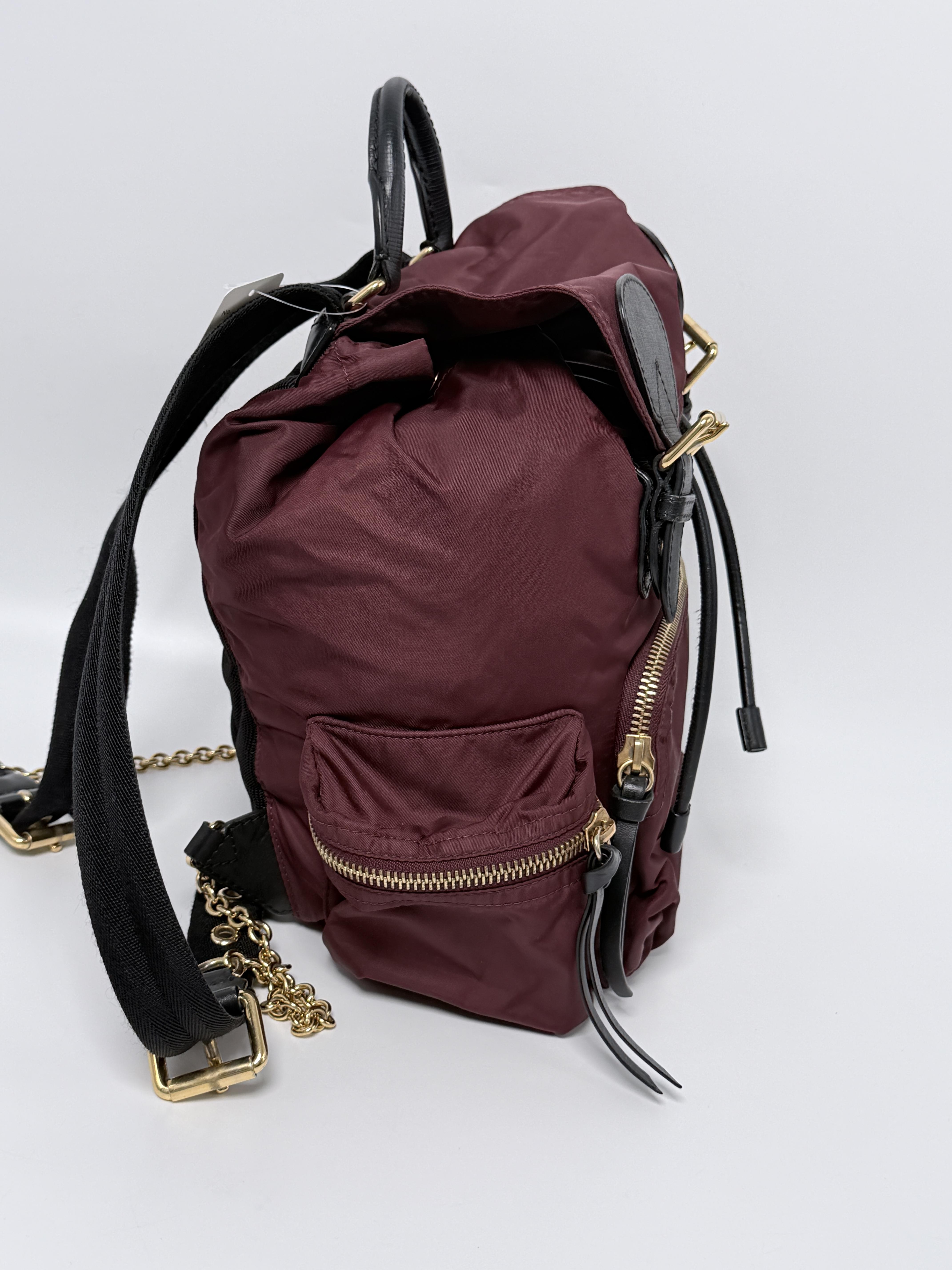 The Medium Rucksack in Technical Burgundy Drawing Backpack XU001BR