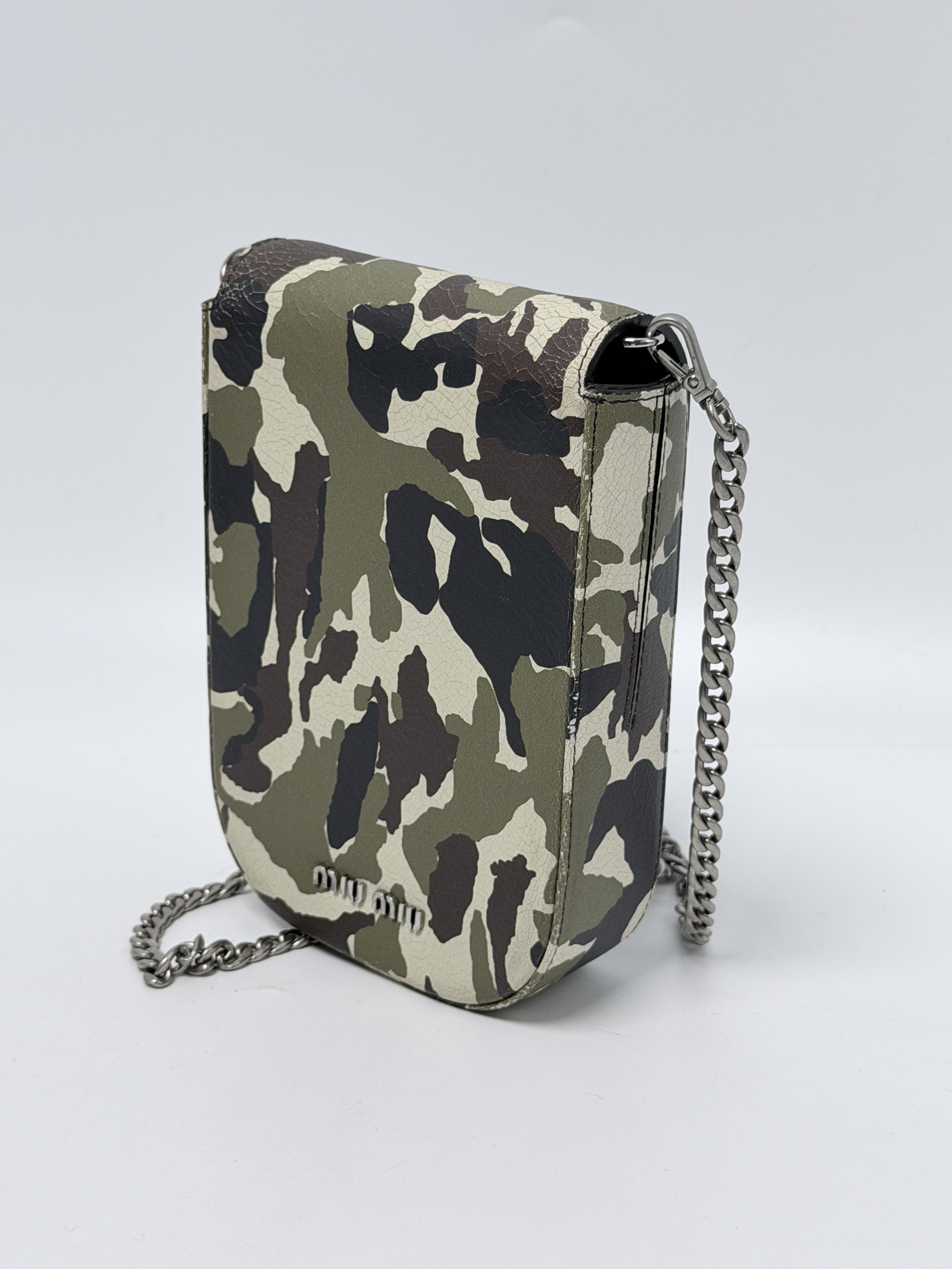 Camouflage Crystal Solitaire Phone Pouch Chain Bag ZS004MM