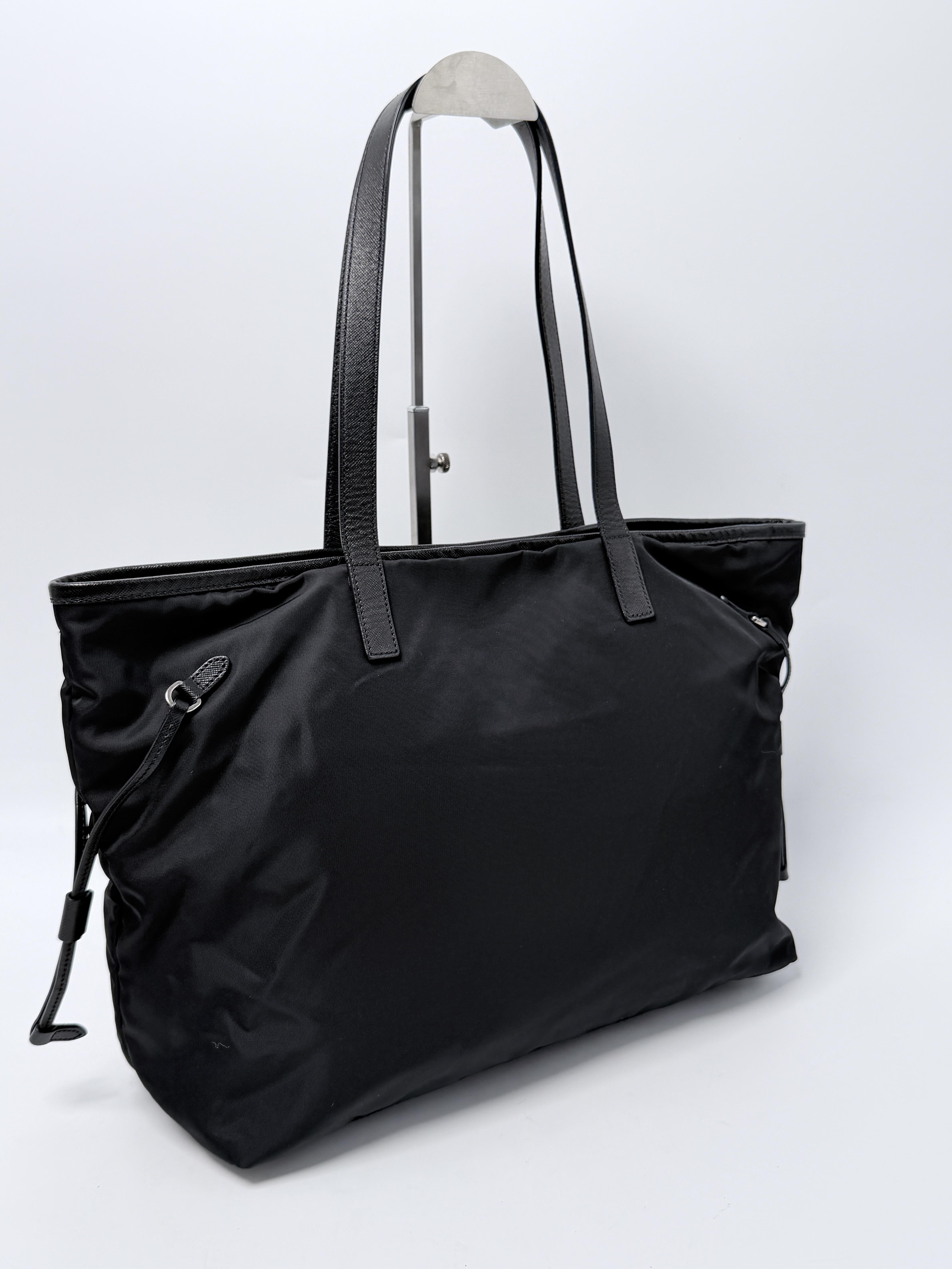 Tessuto Tote Bag Black Handle Shoulder Handbag Shopper JP004PR