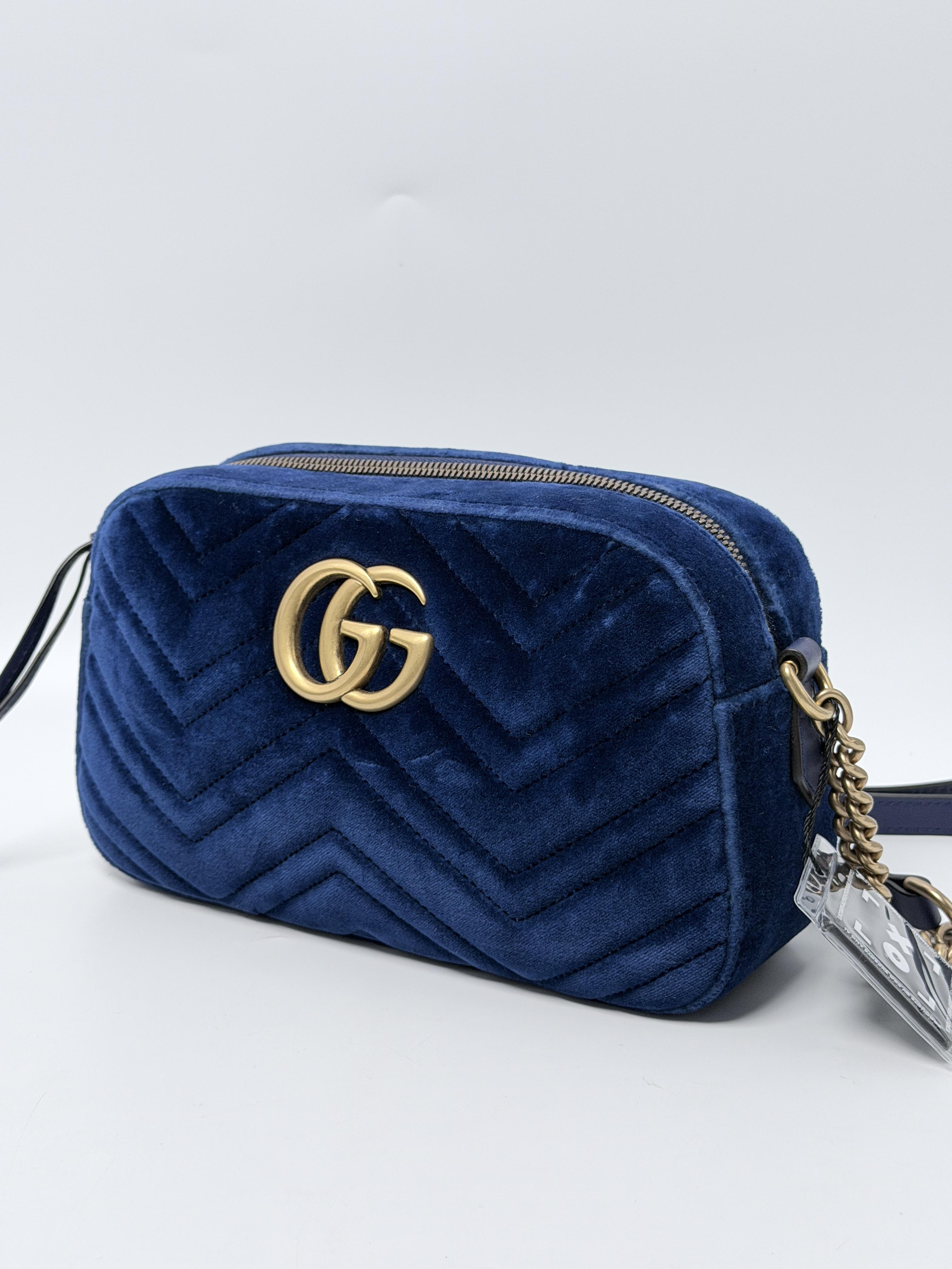 Marmont Matelasse Small Camera Bag Crossbody Handbag Blue JD1700GG