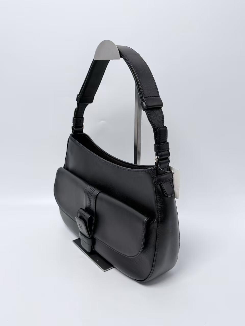 Vintage Black Berlingo Buckle Shoulder Hobo Bag JP002LE