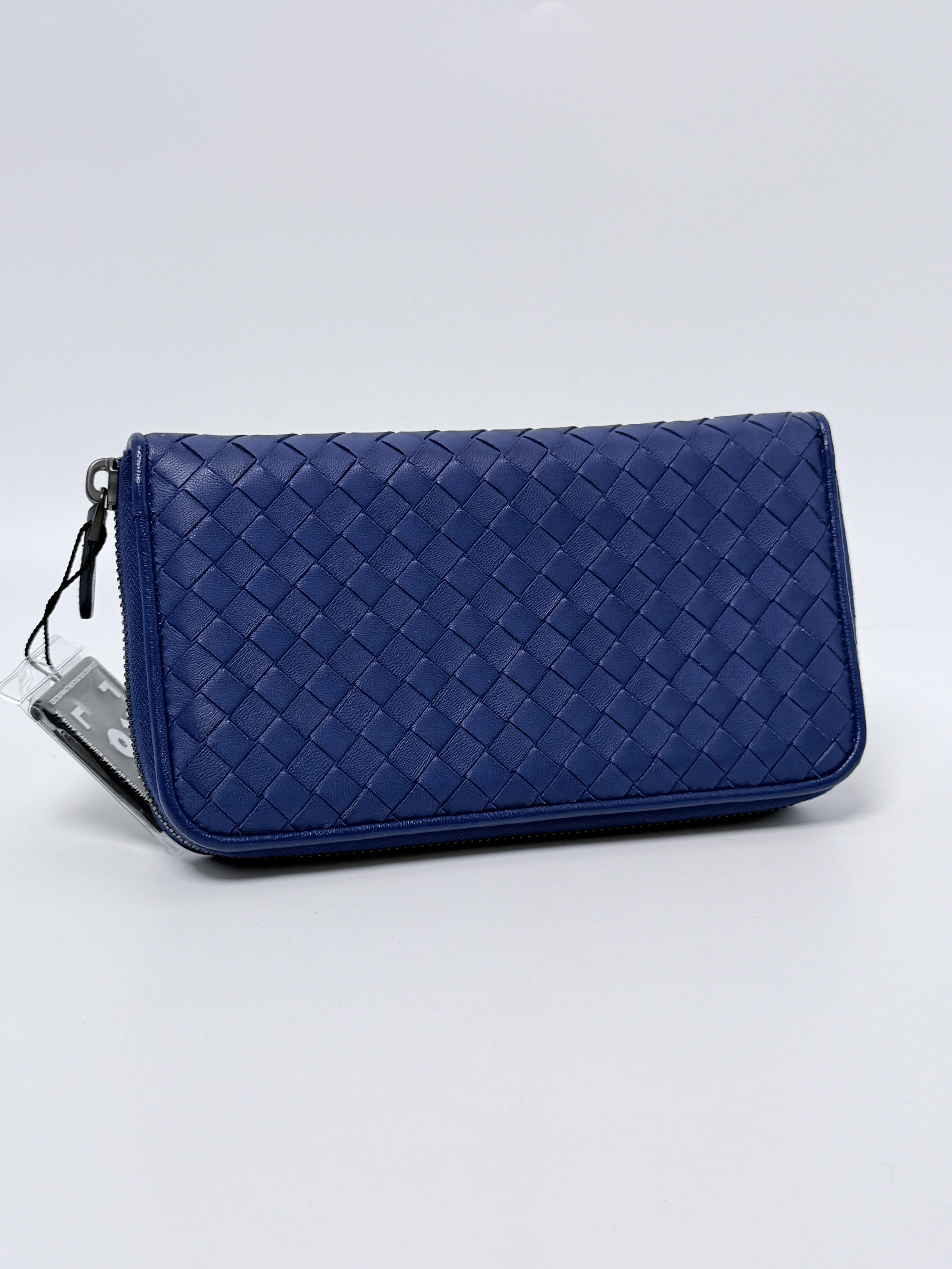 Electric Blue Woven Zip Around Organizer Wallet JD1419BV