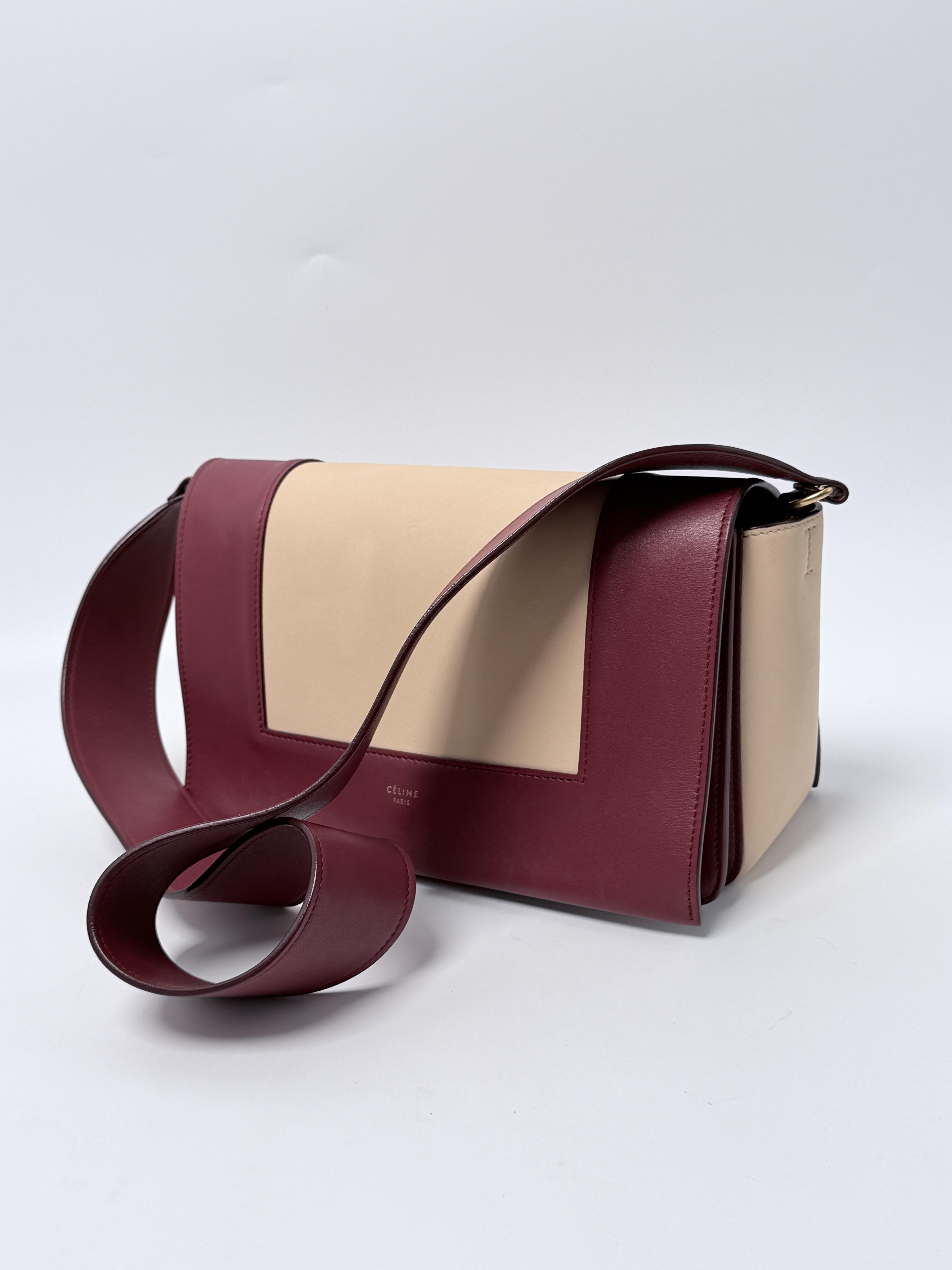 Medium Frame Shoulder Bag Crossbody Smooth Ruby Nude Bicolor JD1646CE