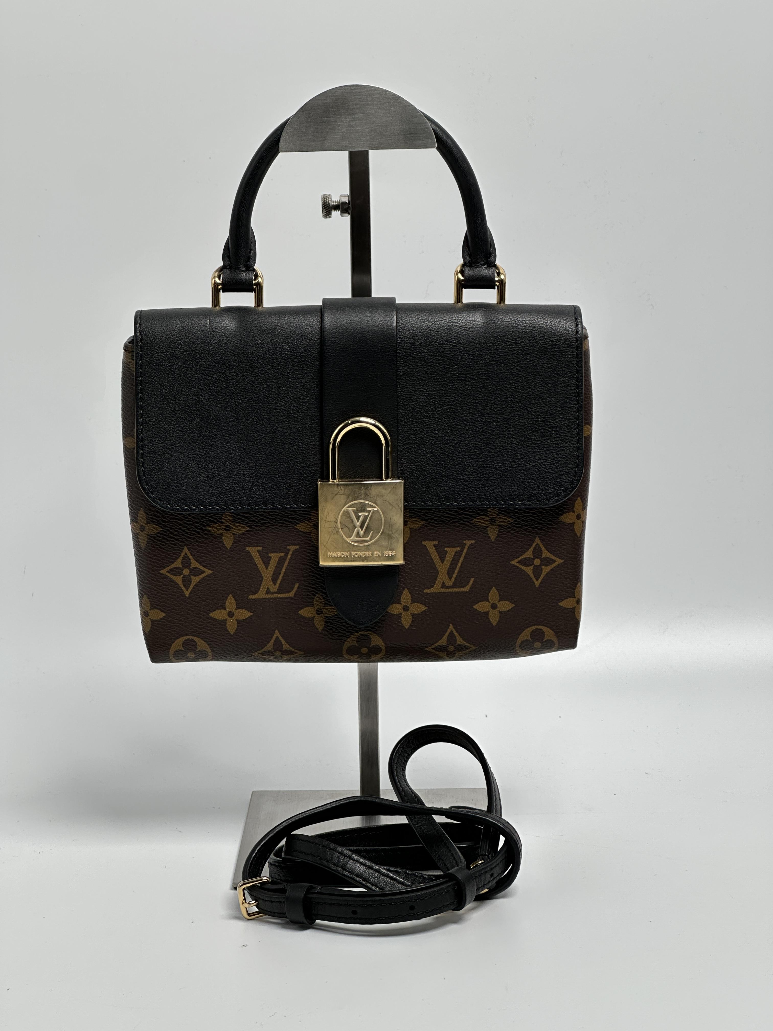 Pre-owned Louis Vuitton leather Shoulder Bags Locky BB Monogram Top Handle Bag – Black JD361LV