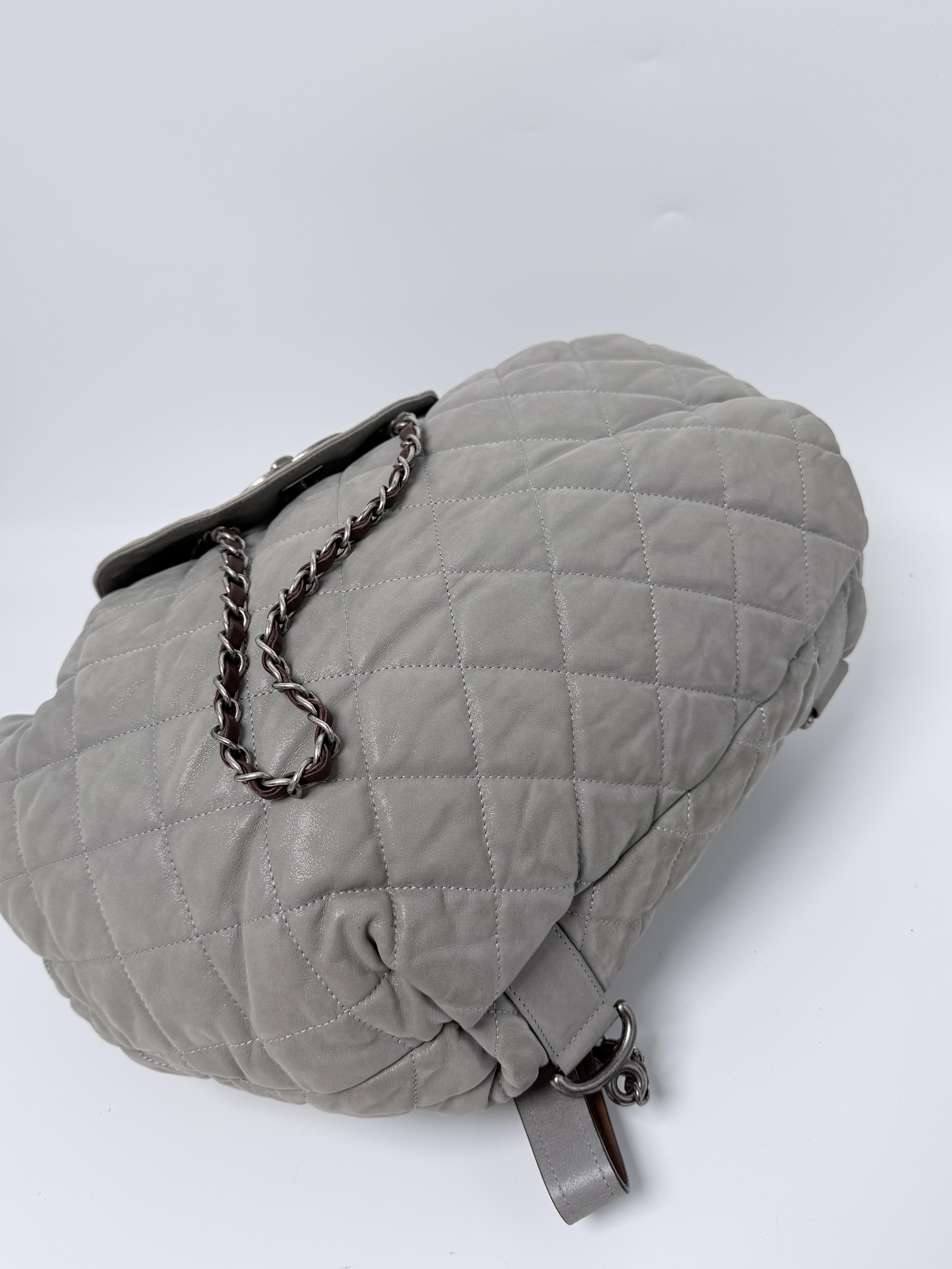 Quilted Backpack Light Gray JD566CC