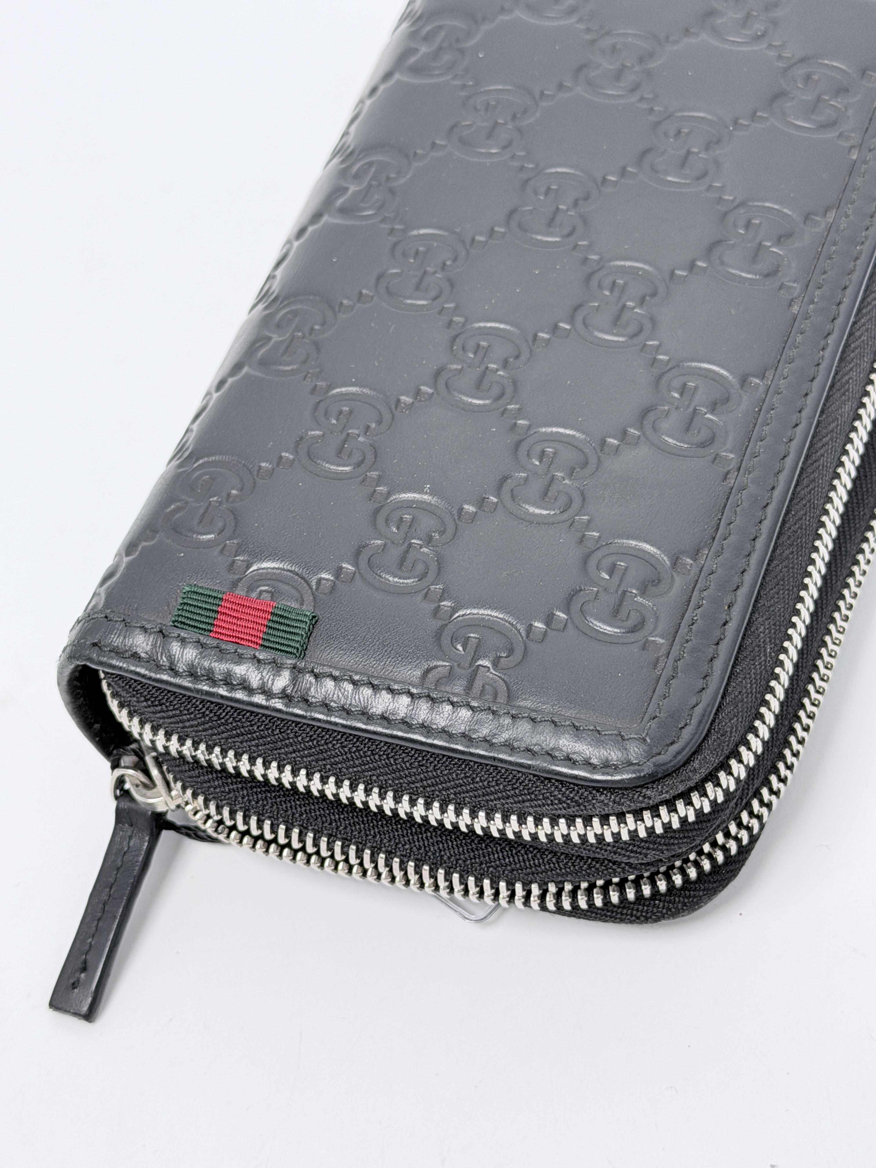 Guccissima Web Tab Zip Around Long Wallet Black JD1350GG