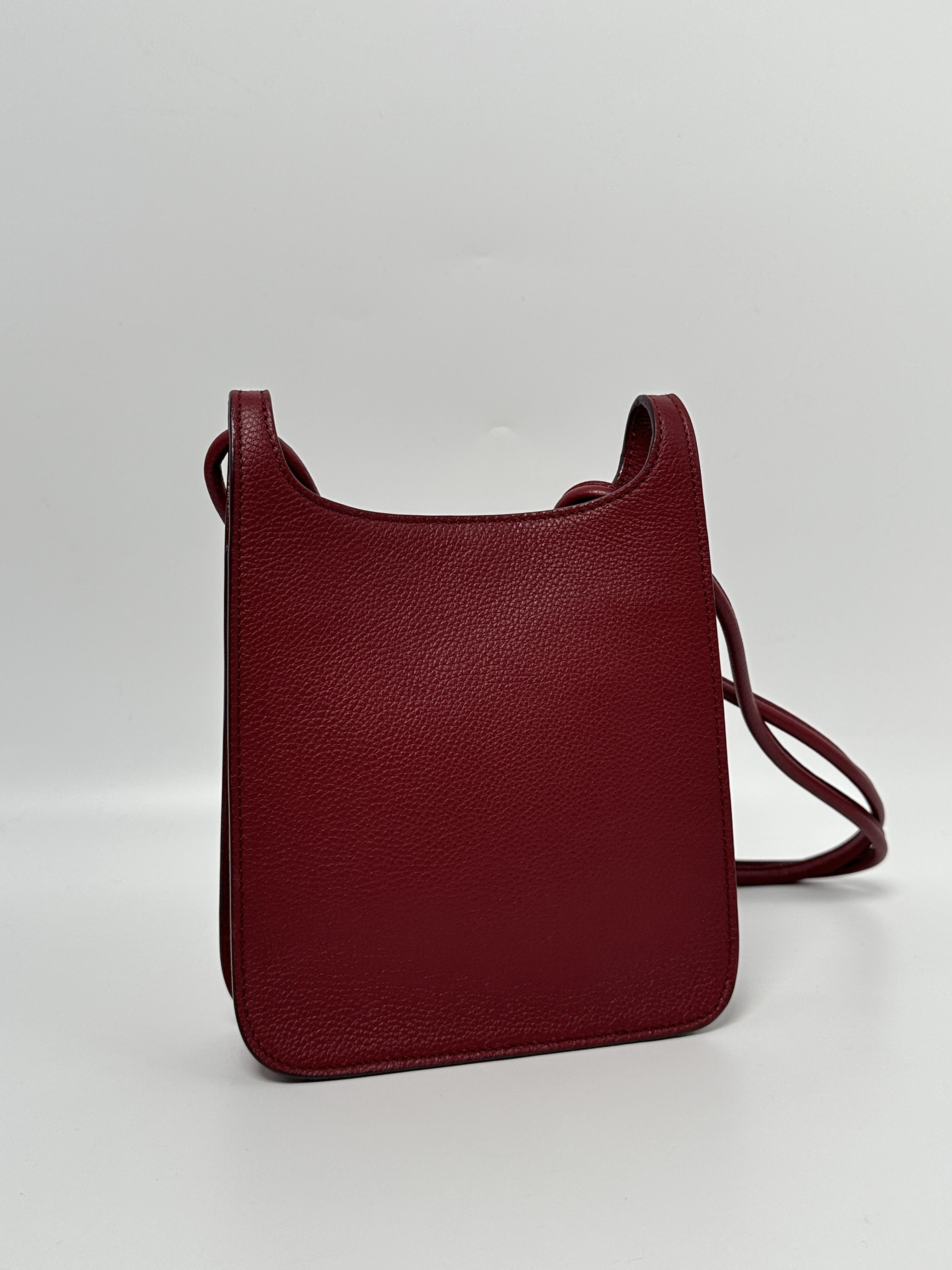 Mini Himmel Hobo Bag Red Burgundy Embossed Crossbody JD599MCM