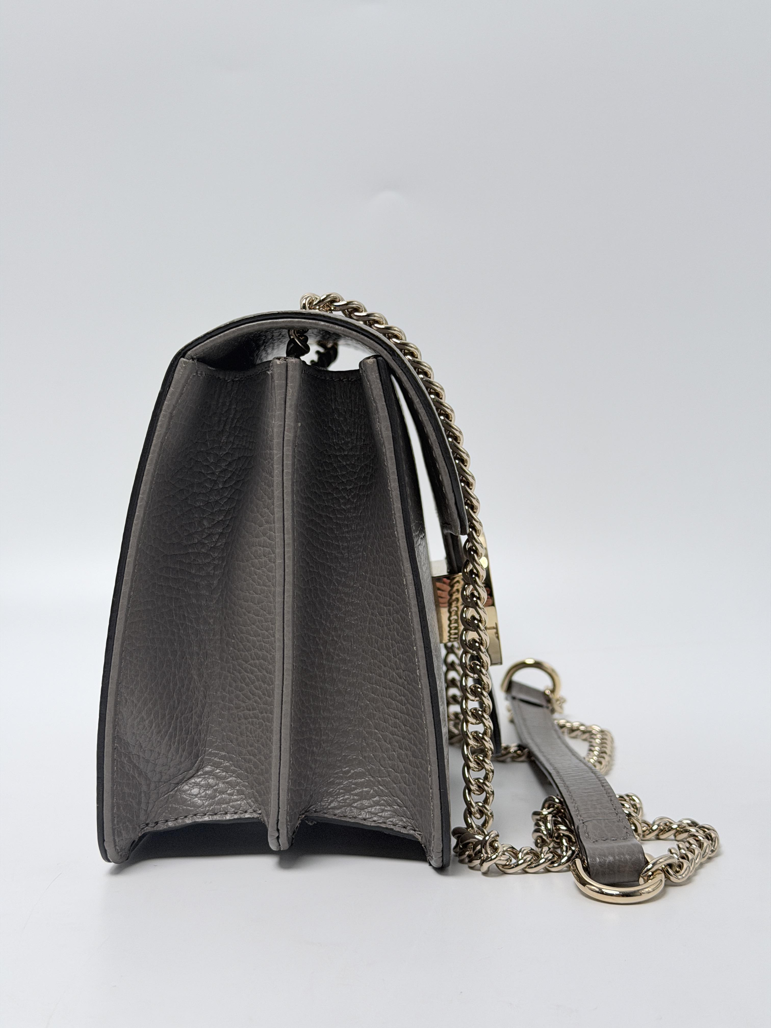 Grey Dollar Interlocking G Chain Shoulder Handbag Crossbody Bag JP003GG