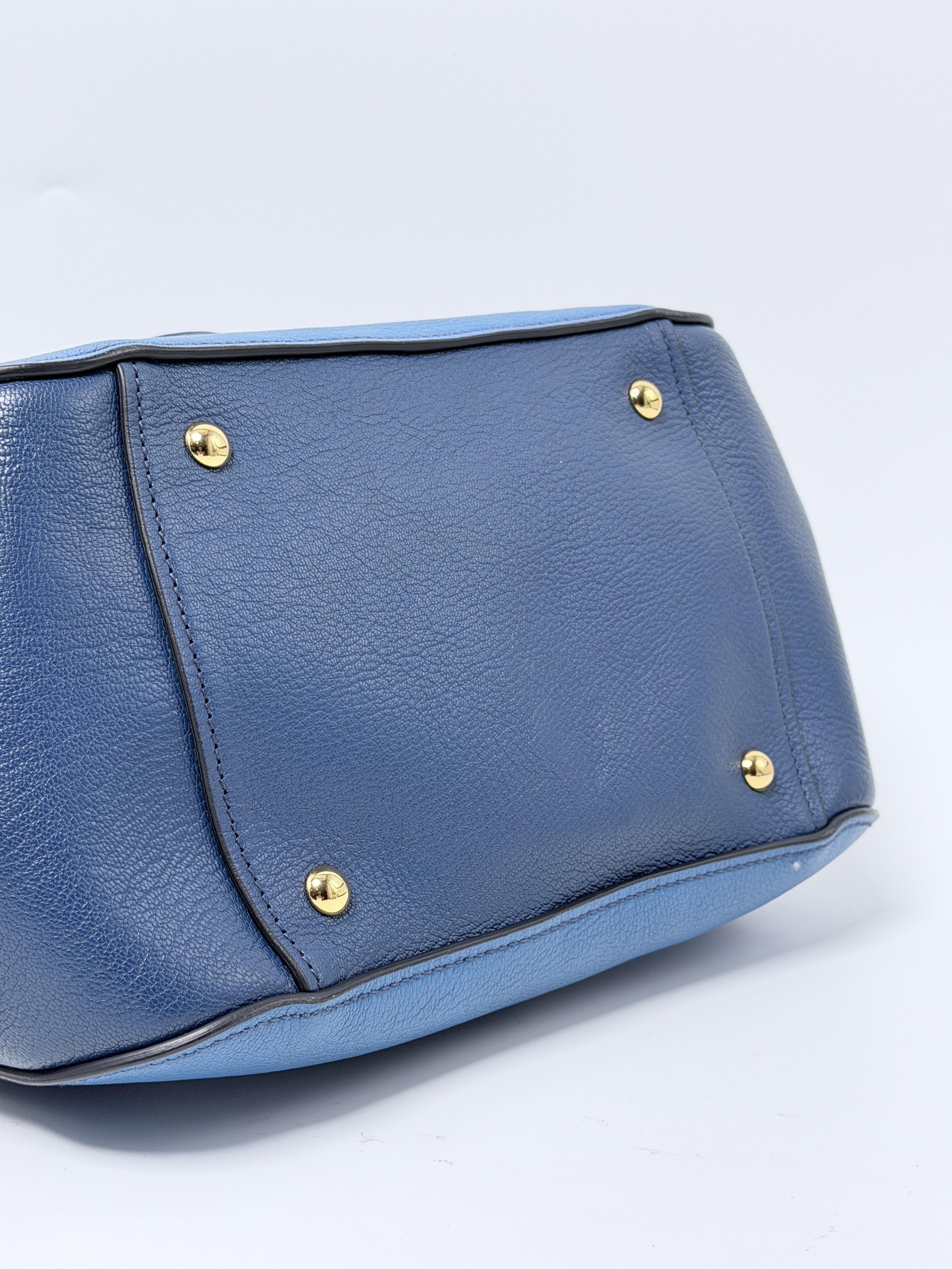 Madras Blue Top Handle Bag Satchel Crossbody Handbag XU010MM