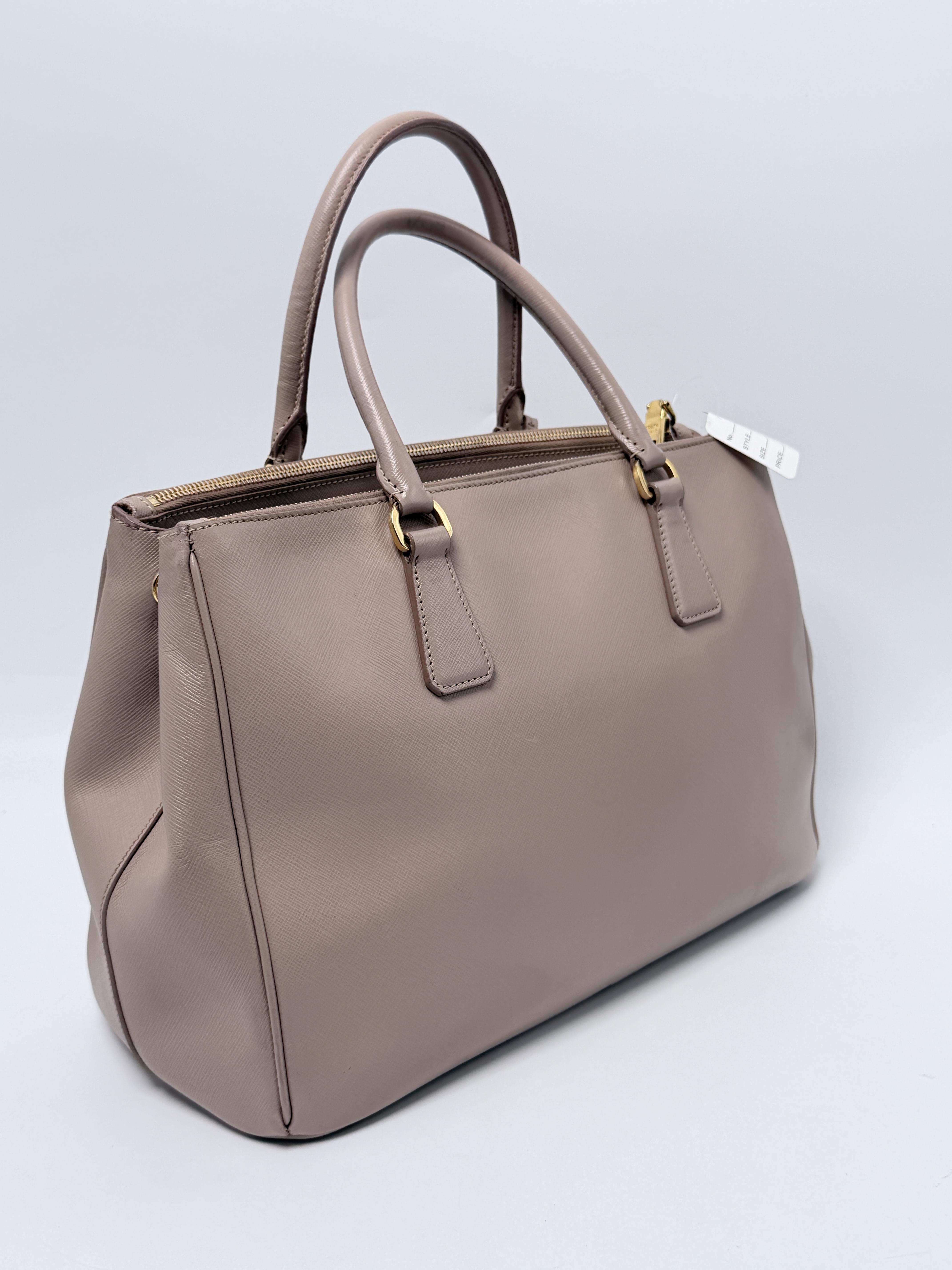 Beige Saffiano Galleria Tote Bag Top Handle Handbag JA1057PR