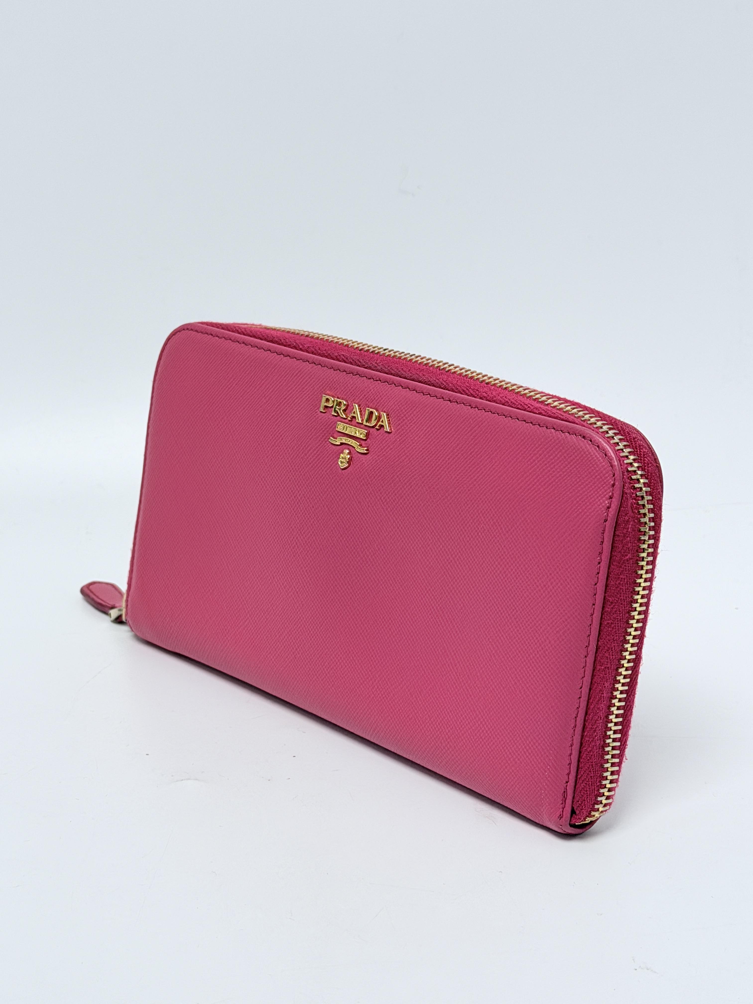 Vitello Move Zip Around Continental Long Wallet Peonia Pink JD1532PR