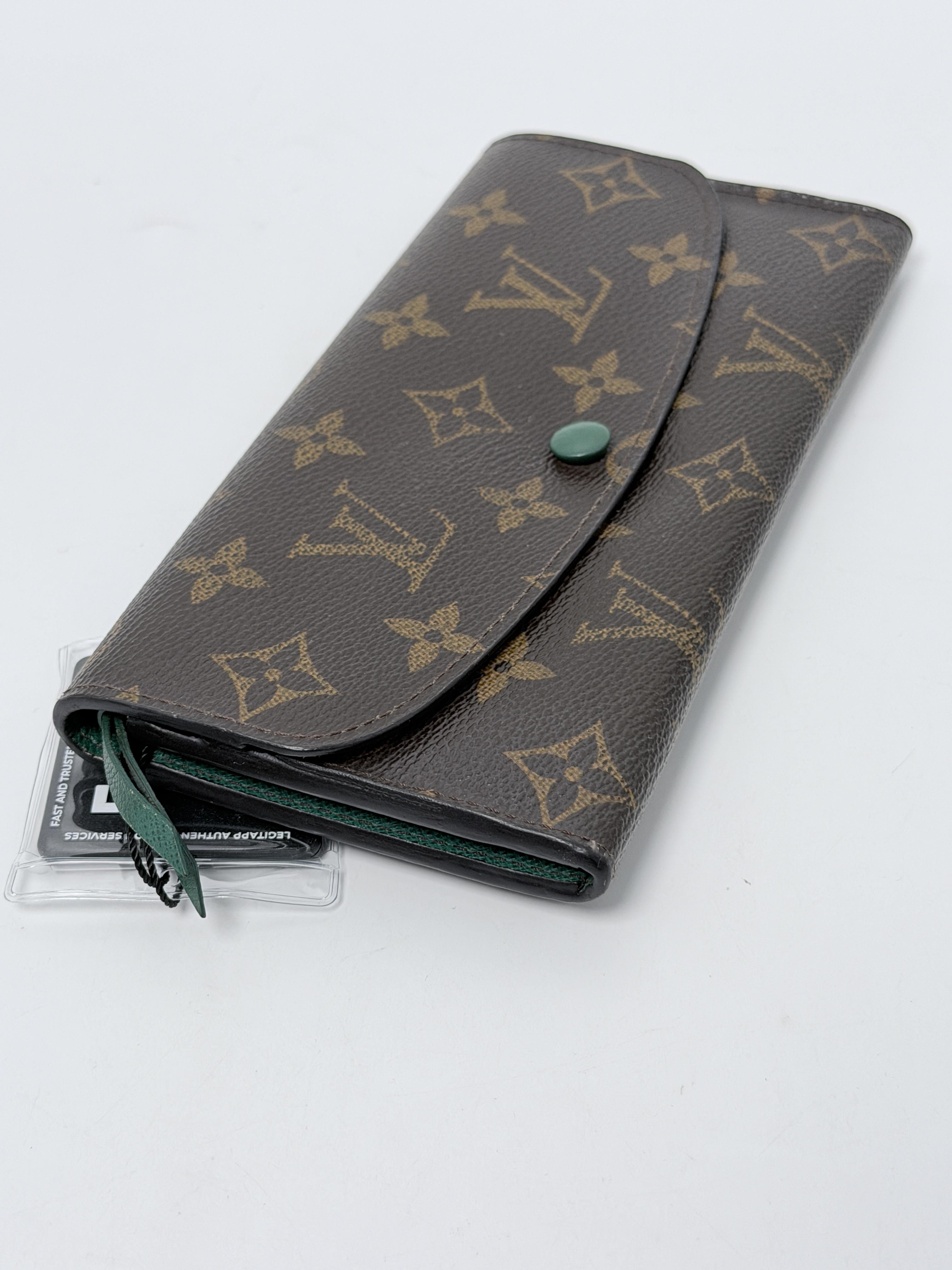 Monogram Emilie Wallet Vert Green Envelope Long Flap Clutch JD1182LV