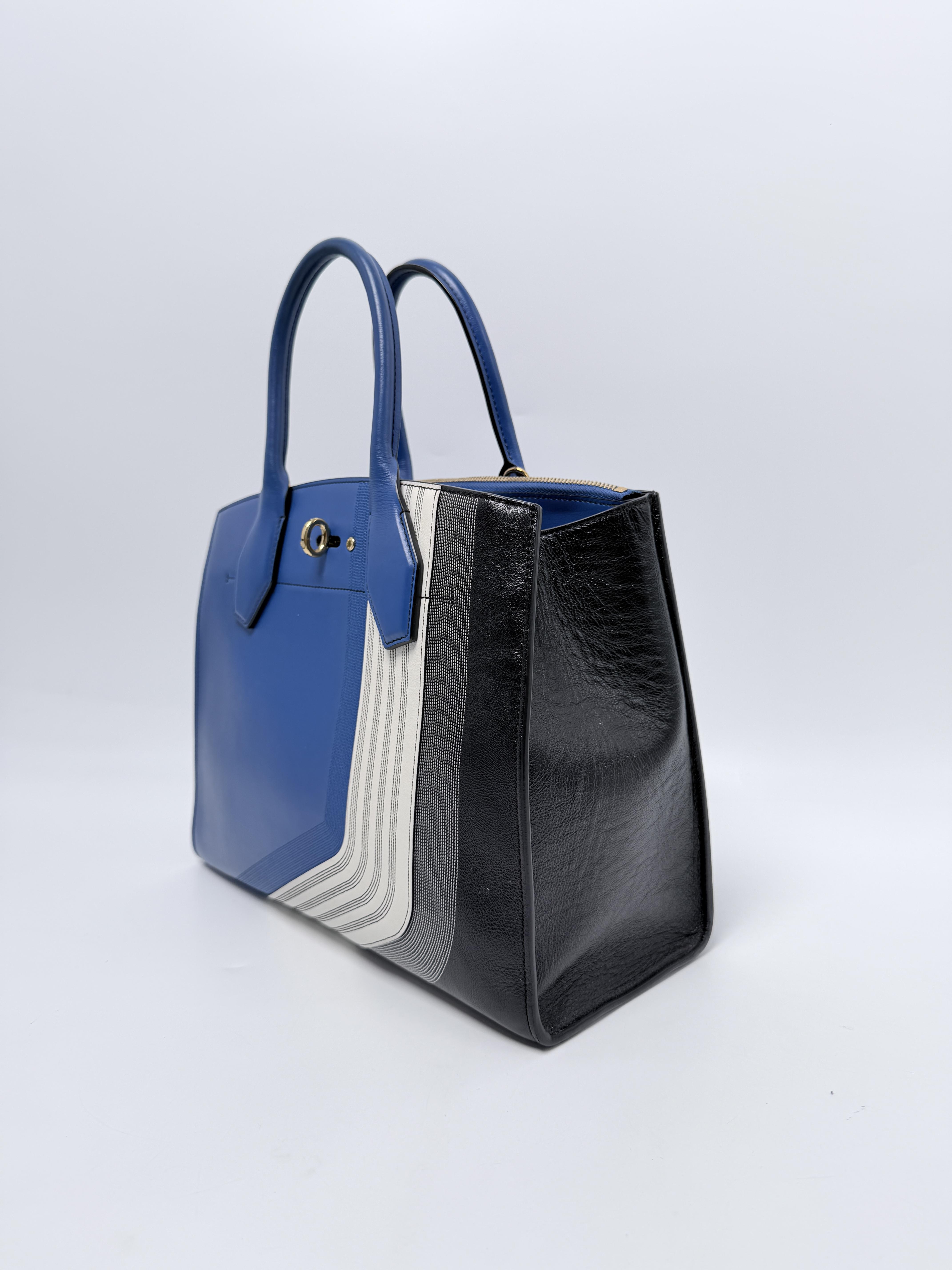 W PM Blue Grey Tote Bag Shoulder Handbag Handbag ZS124LV