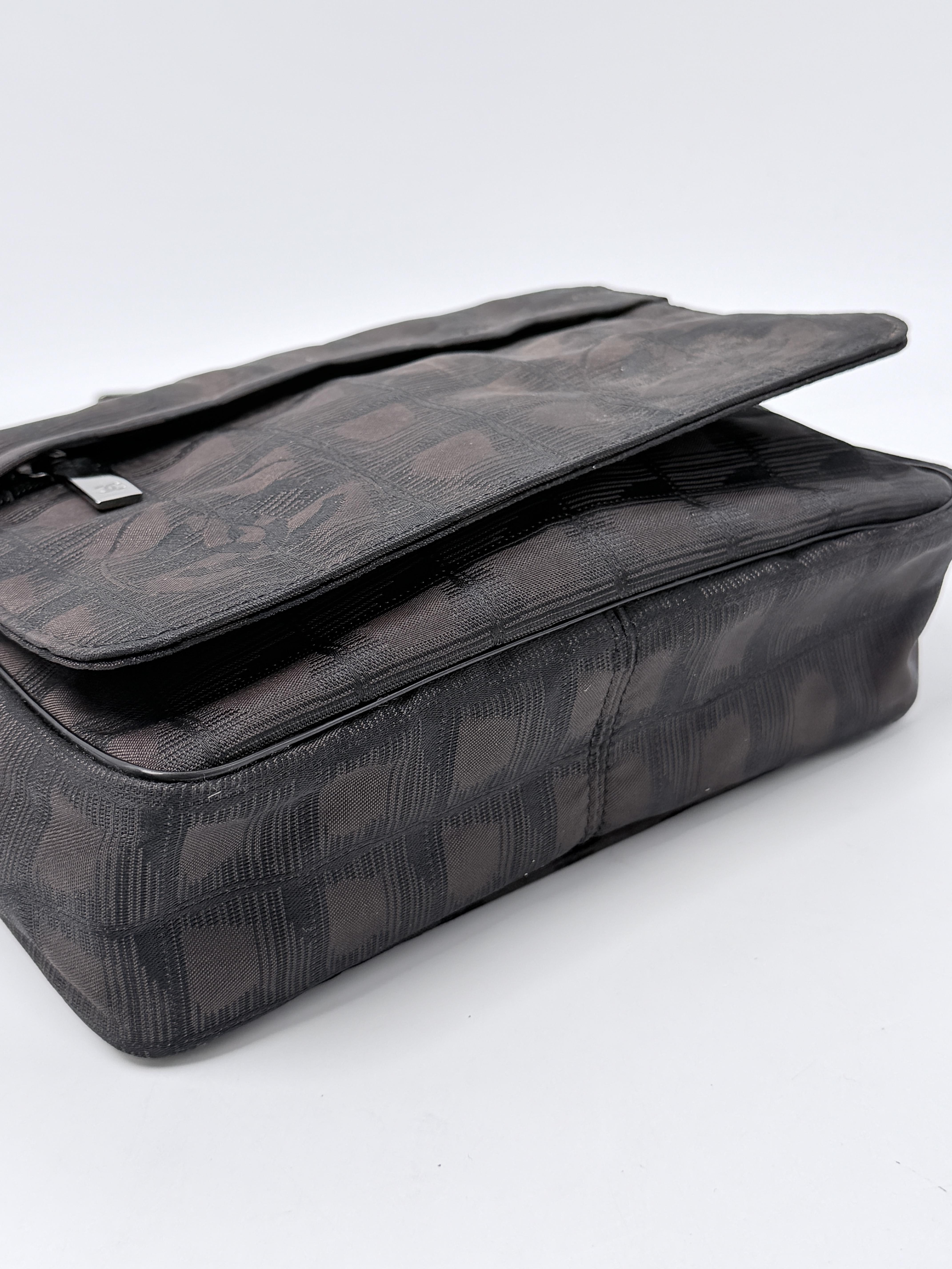 Travel Line Waist Bag Fanny Pack Nylon Dark Brown Crossbody JP006CC