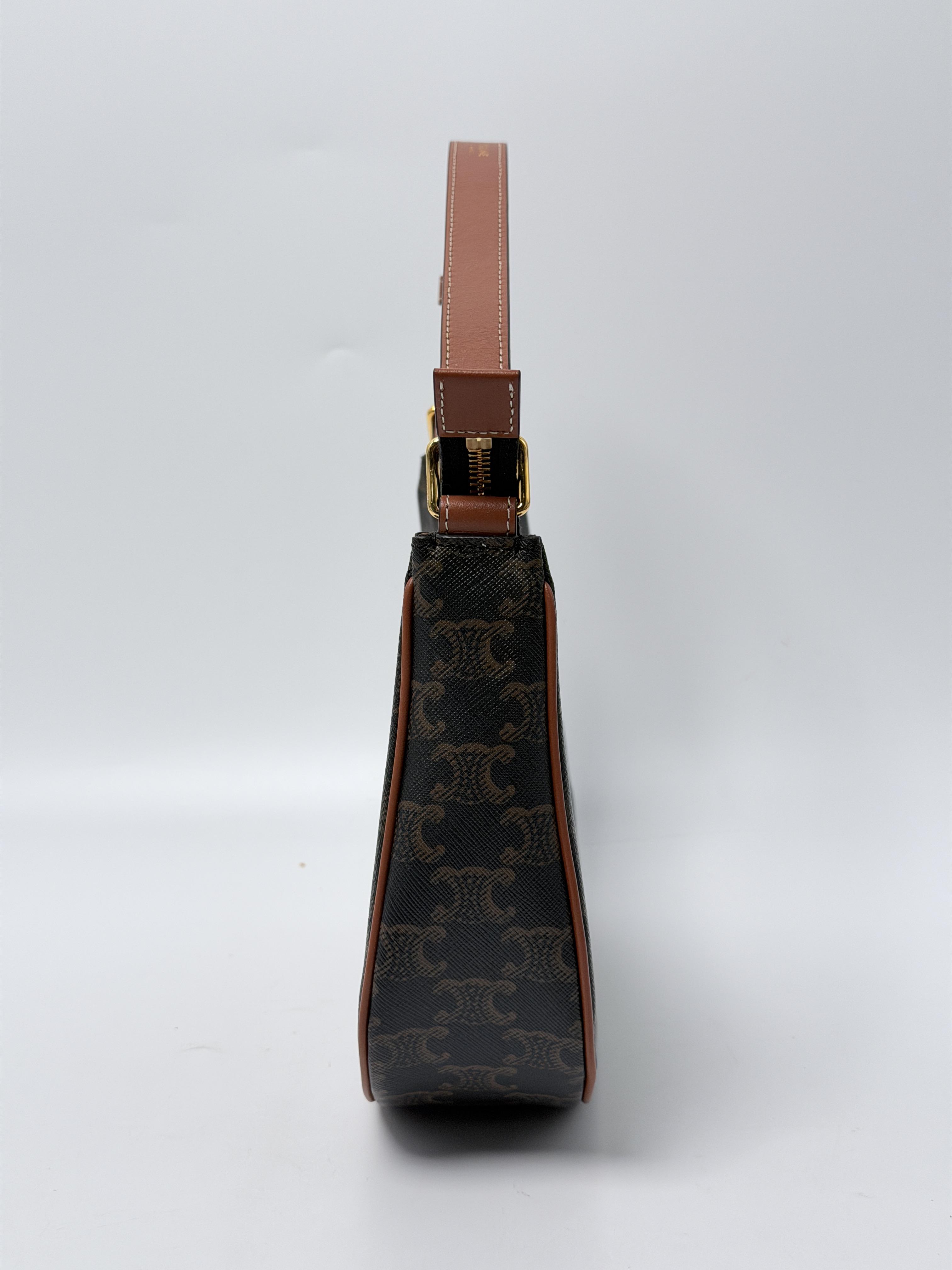 Ava Bag in Triomphe Canvas Tan Hobo Handbag Shoulder Bag JX001CE