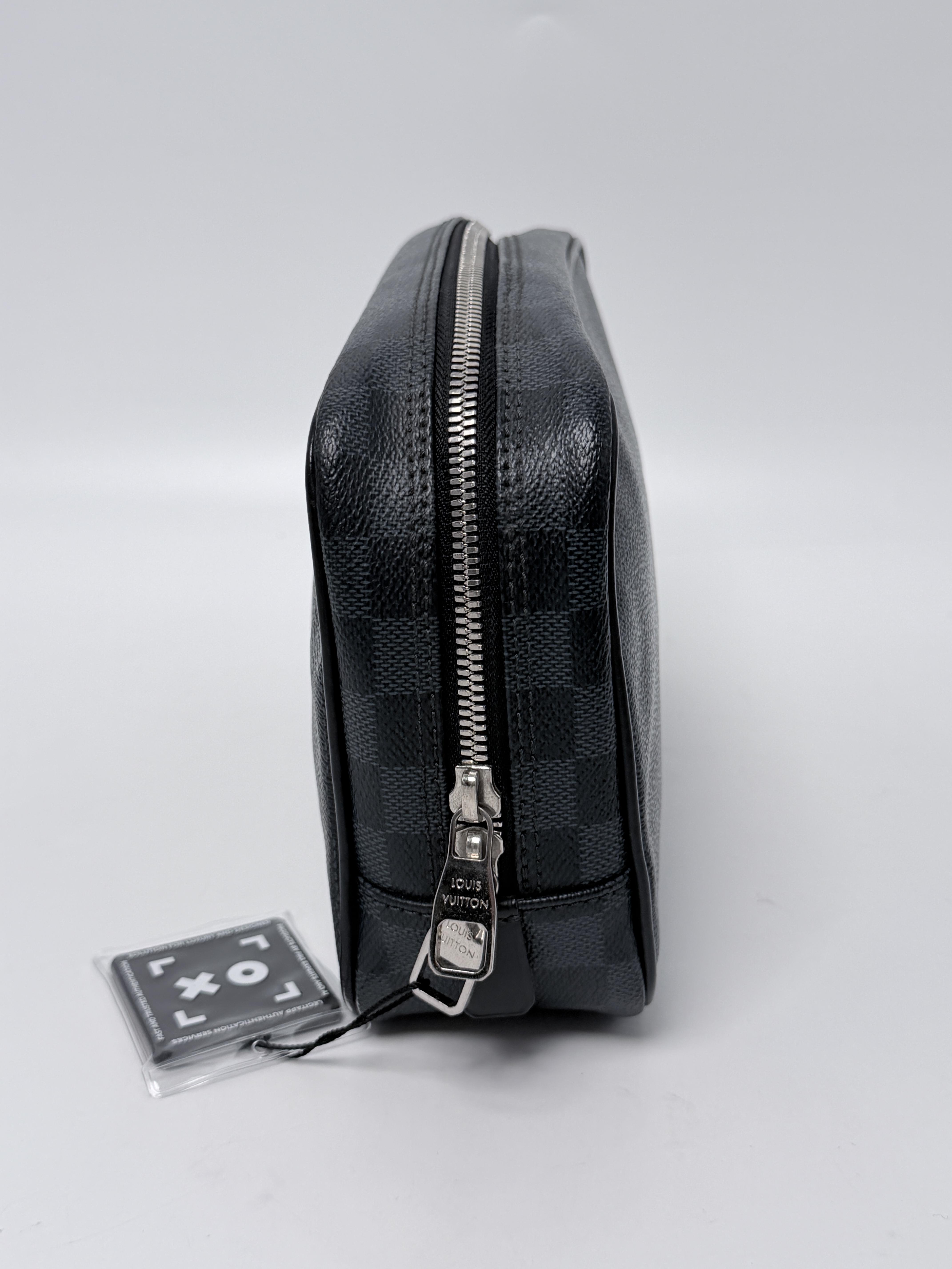Toilet Pouch PM Damier Graphite Canvas Black Grey JD1709LV