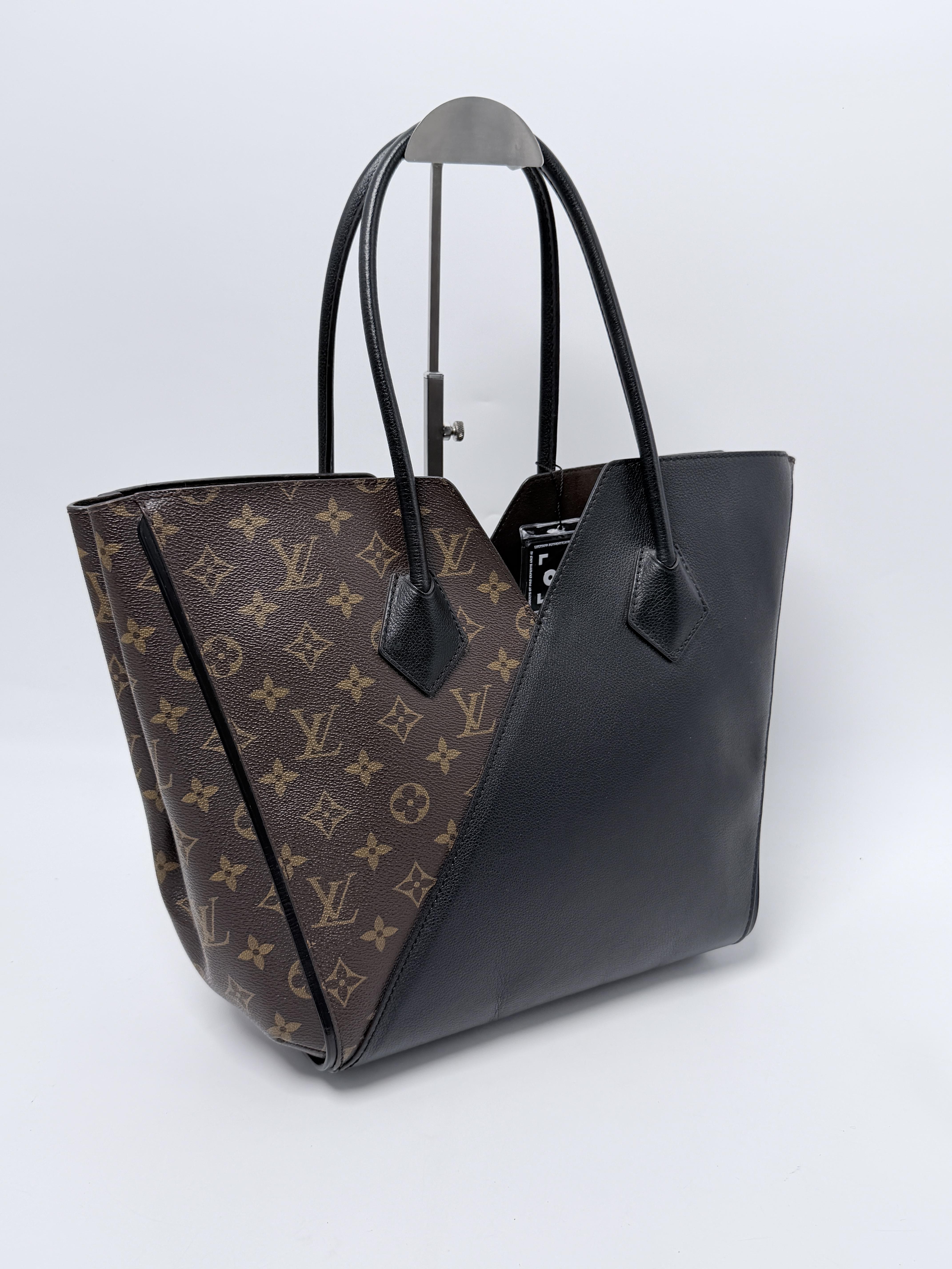 Kimono MM Black Leather Tote Bag Shoulder Handbag JE755LV
